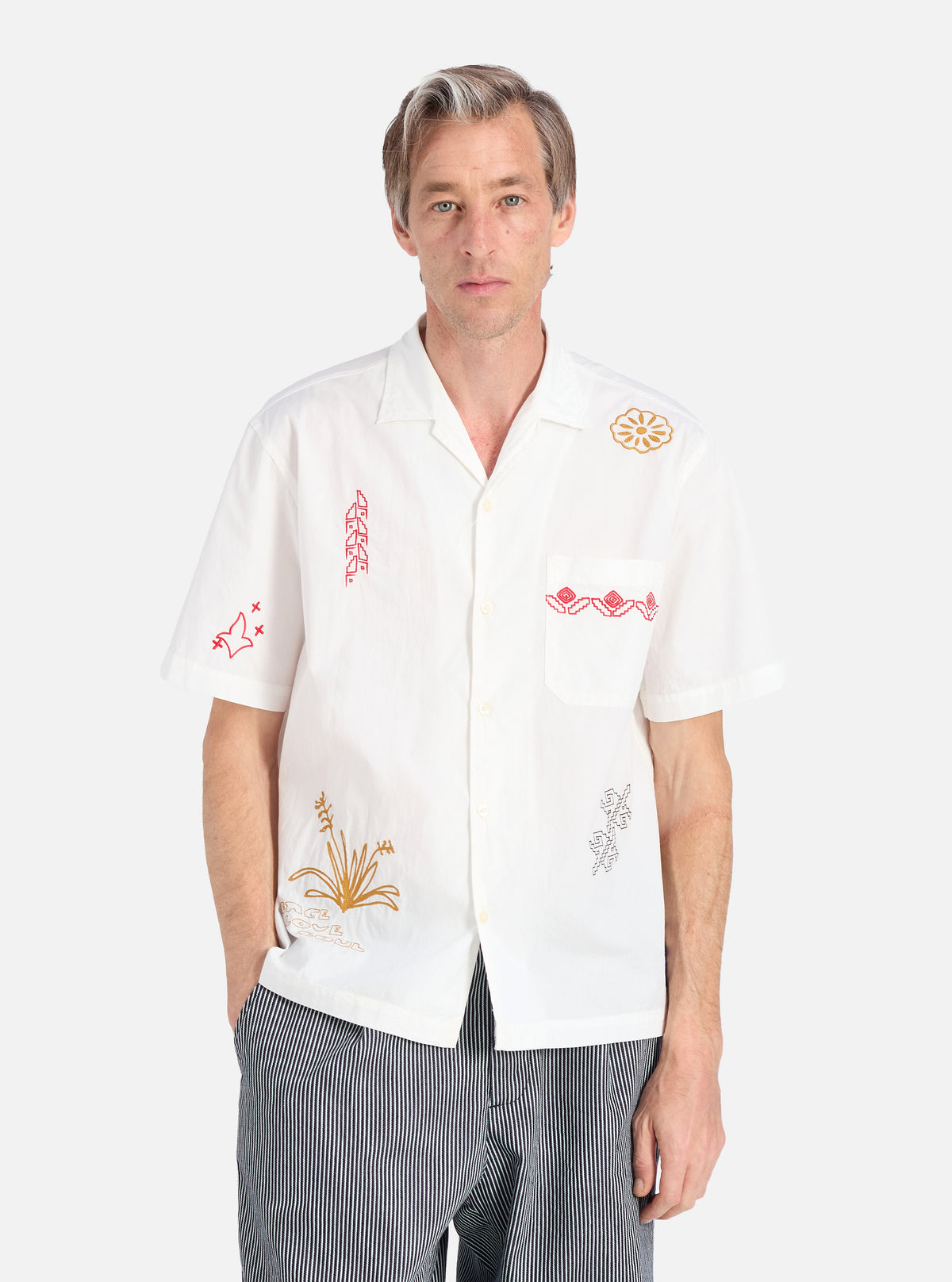 Ecru Embroidered Poplin Minari Shirt