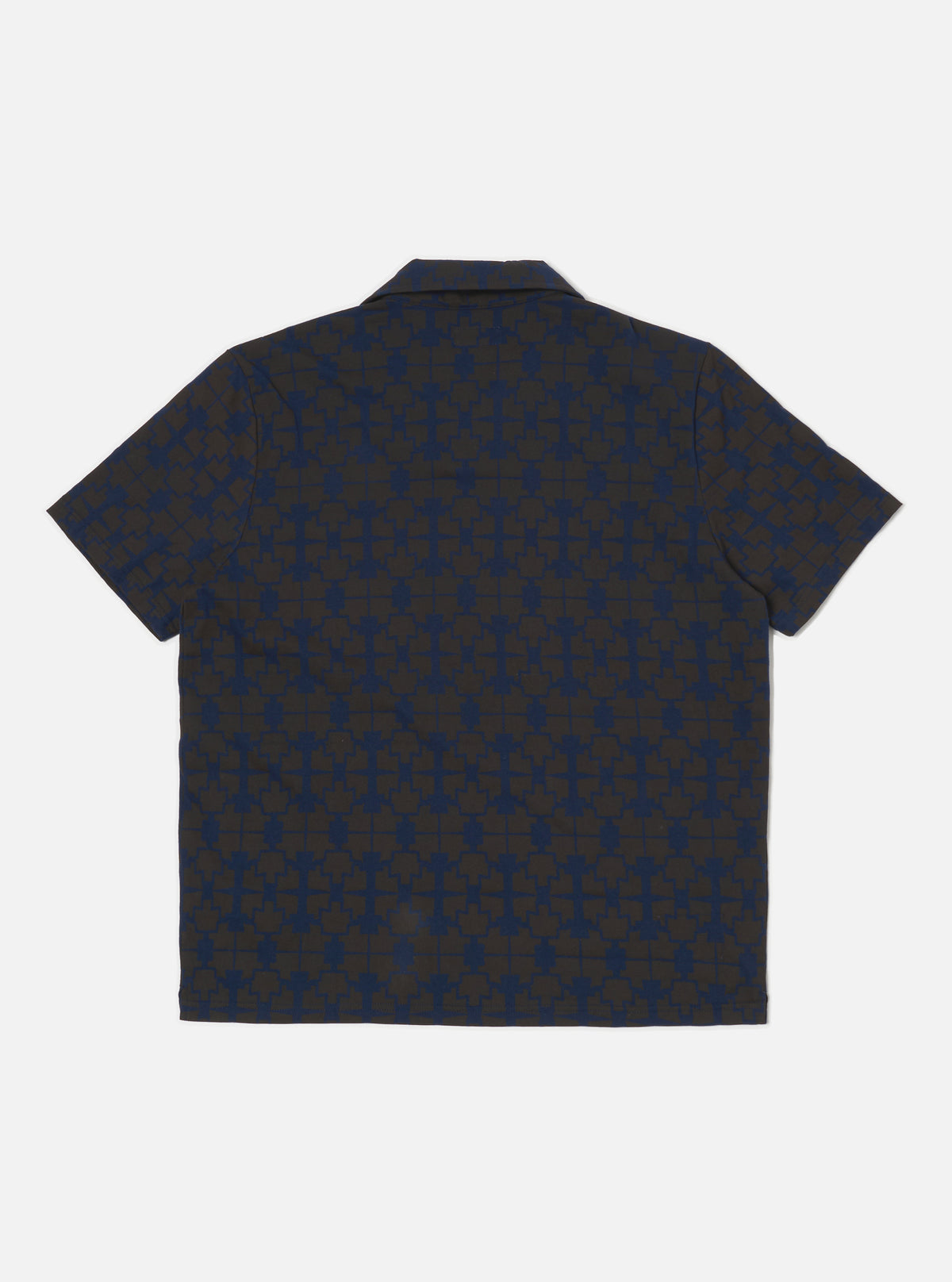 Navy/Brown Mitla Print Jersey Newlyn Polo