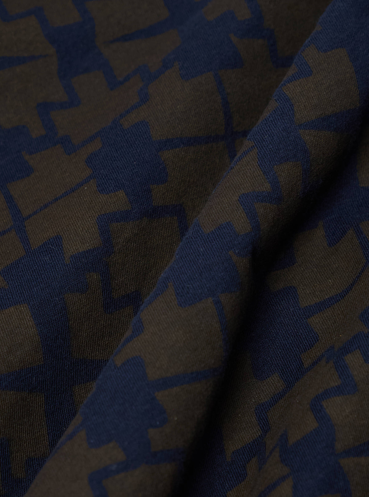 Navy/Brown Mitla Print Jersey Newlyn Polo