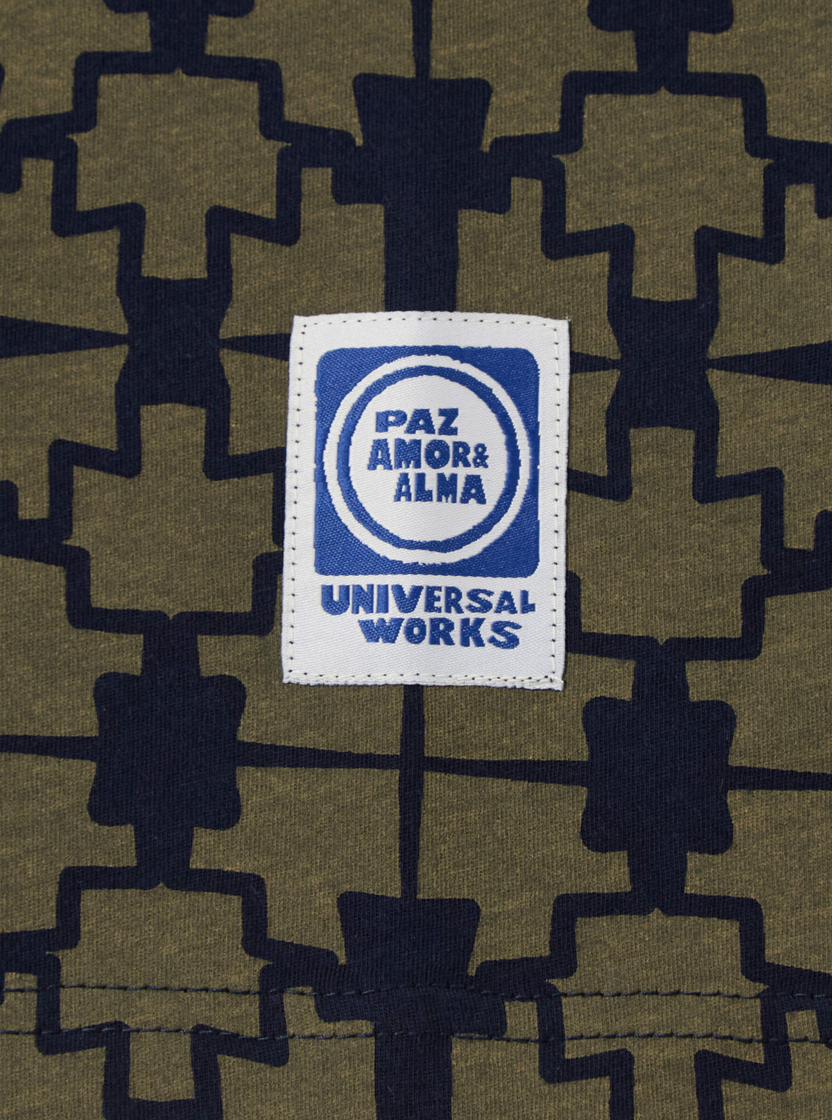 Navy/Mud Mitla Print Jersey Newlyn Polo