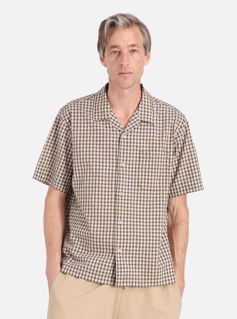 Olive Dobby Check Road Shirt