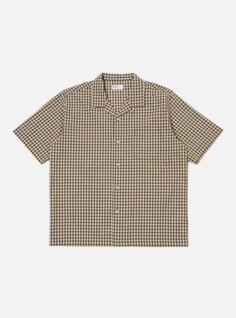 Olive Dobby Check Road Shirt