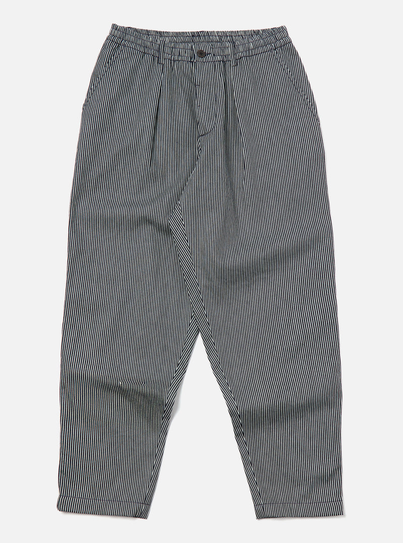Indigo Hickory Stripe Denim Pleated Track Pant