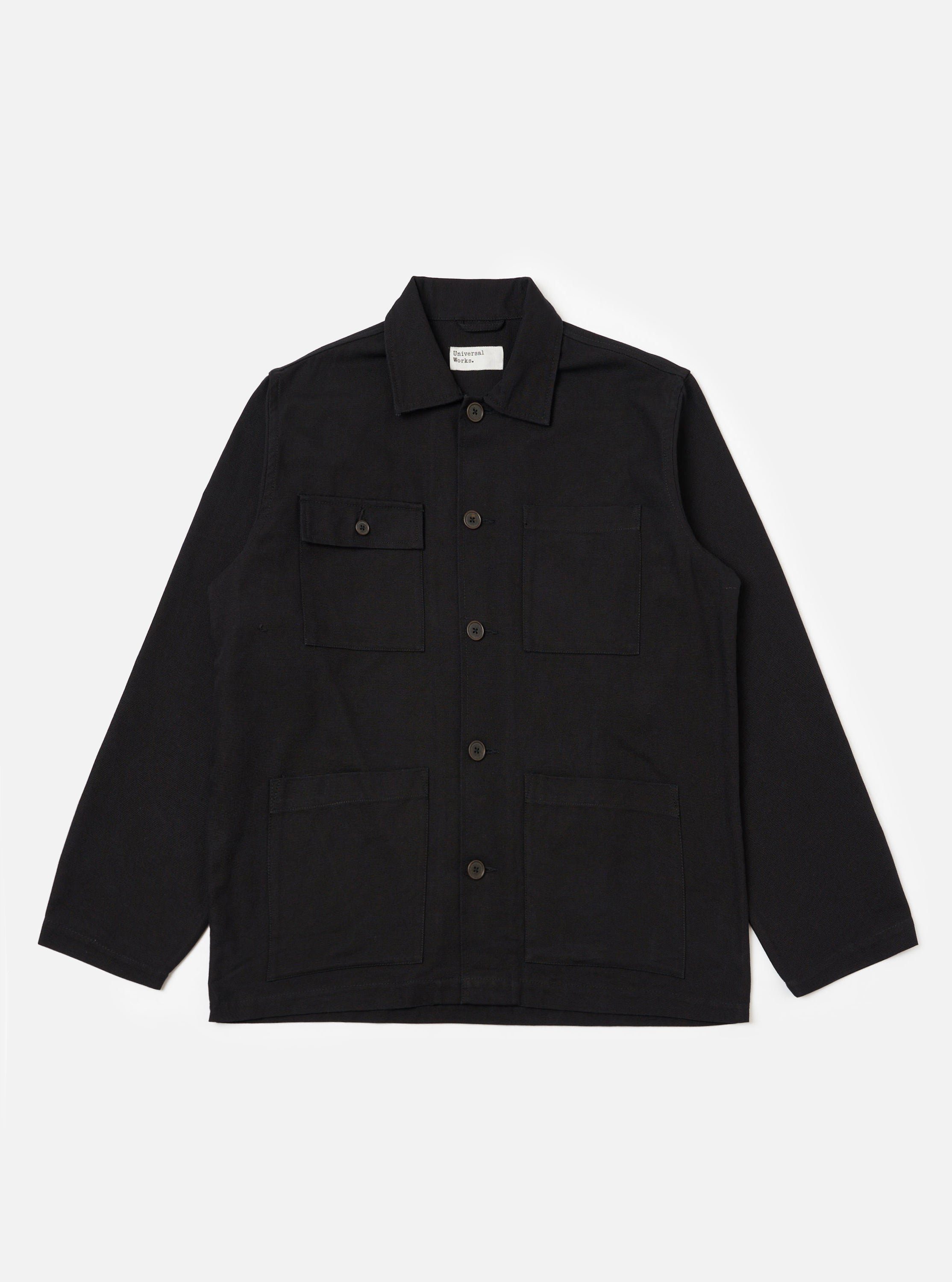 Men's Black Canvas Dockside Overshirt – Universal Works
