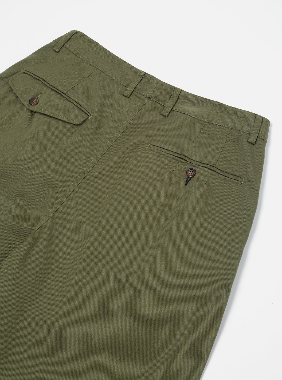 Light Olive Twill Double Pleat Pant