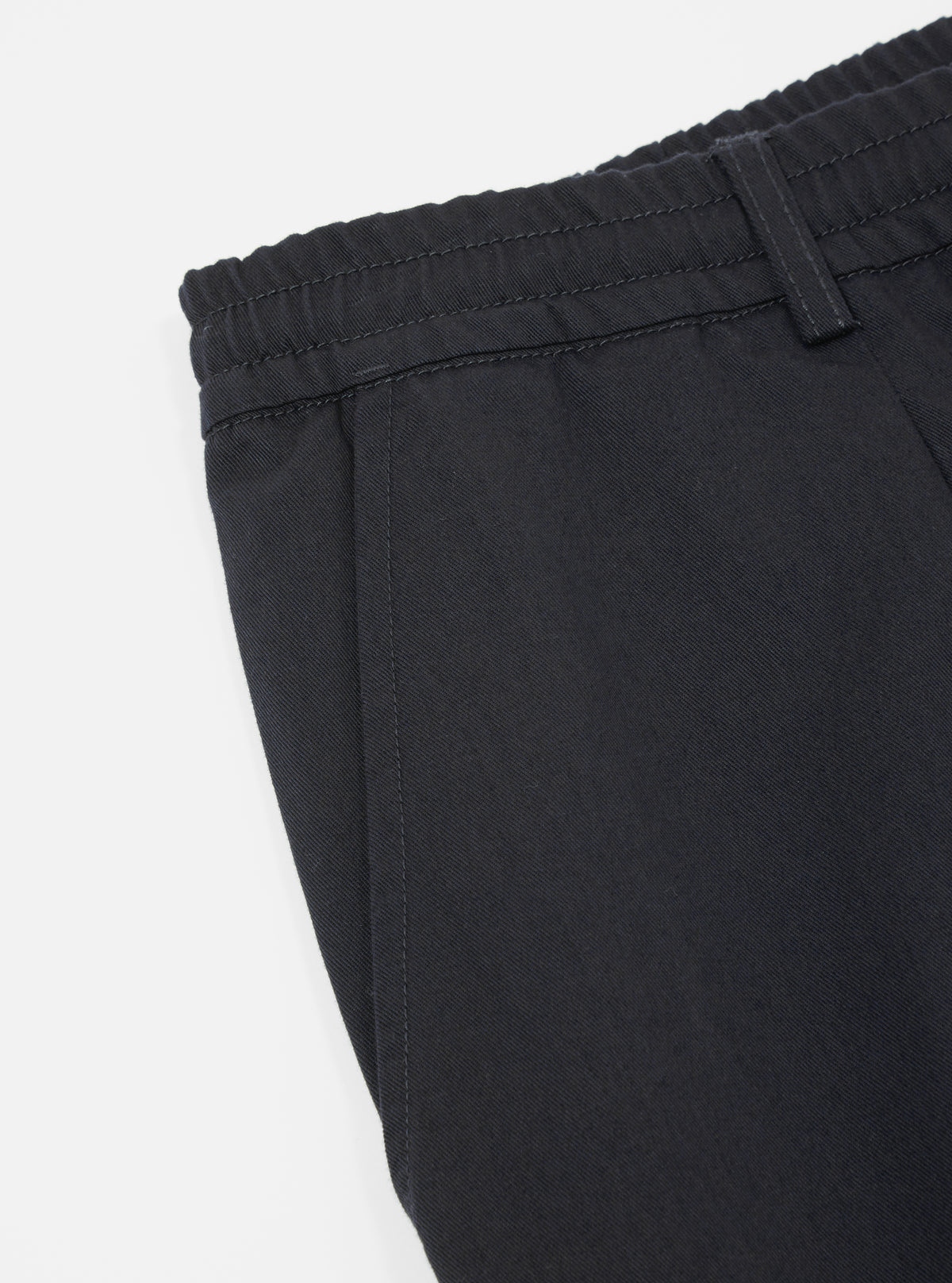 Black Twill Pleated Track Pant