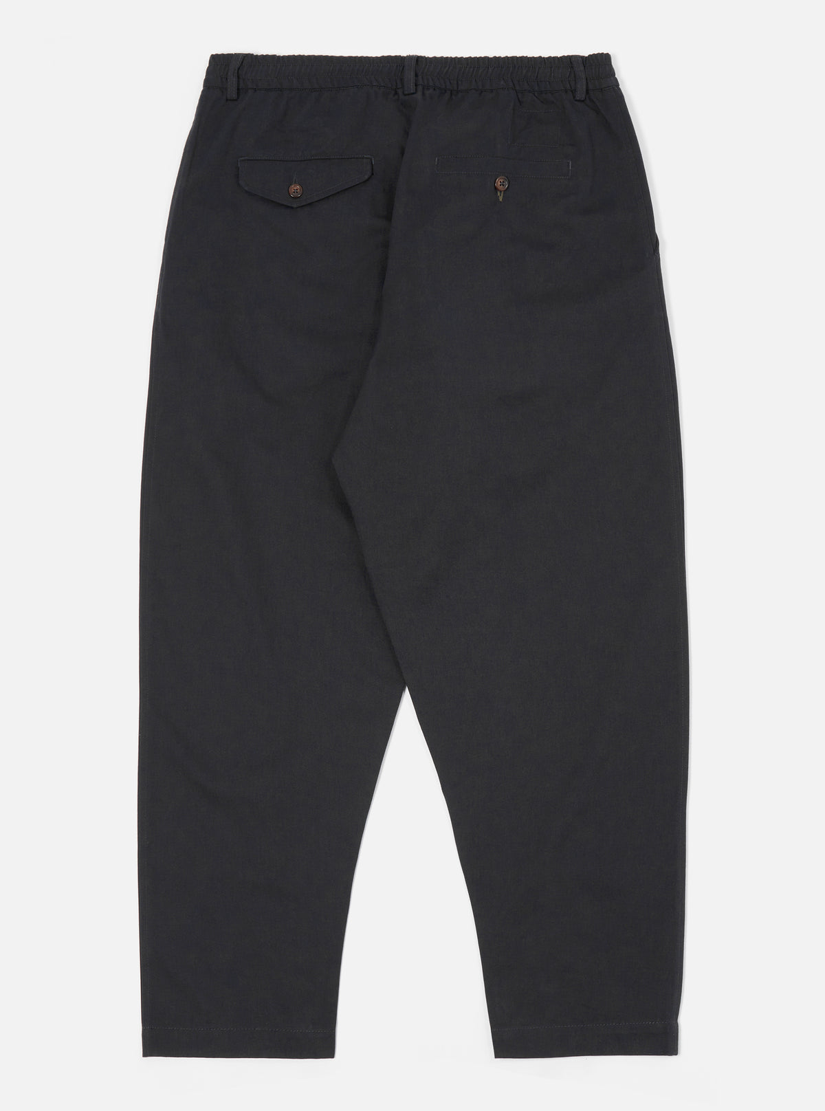 Black Twill Pleated Track Pant