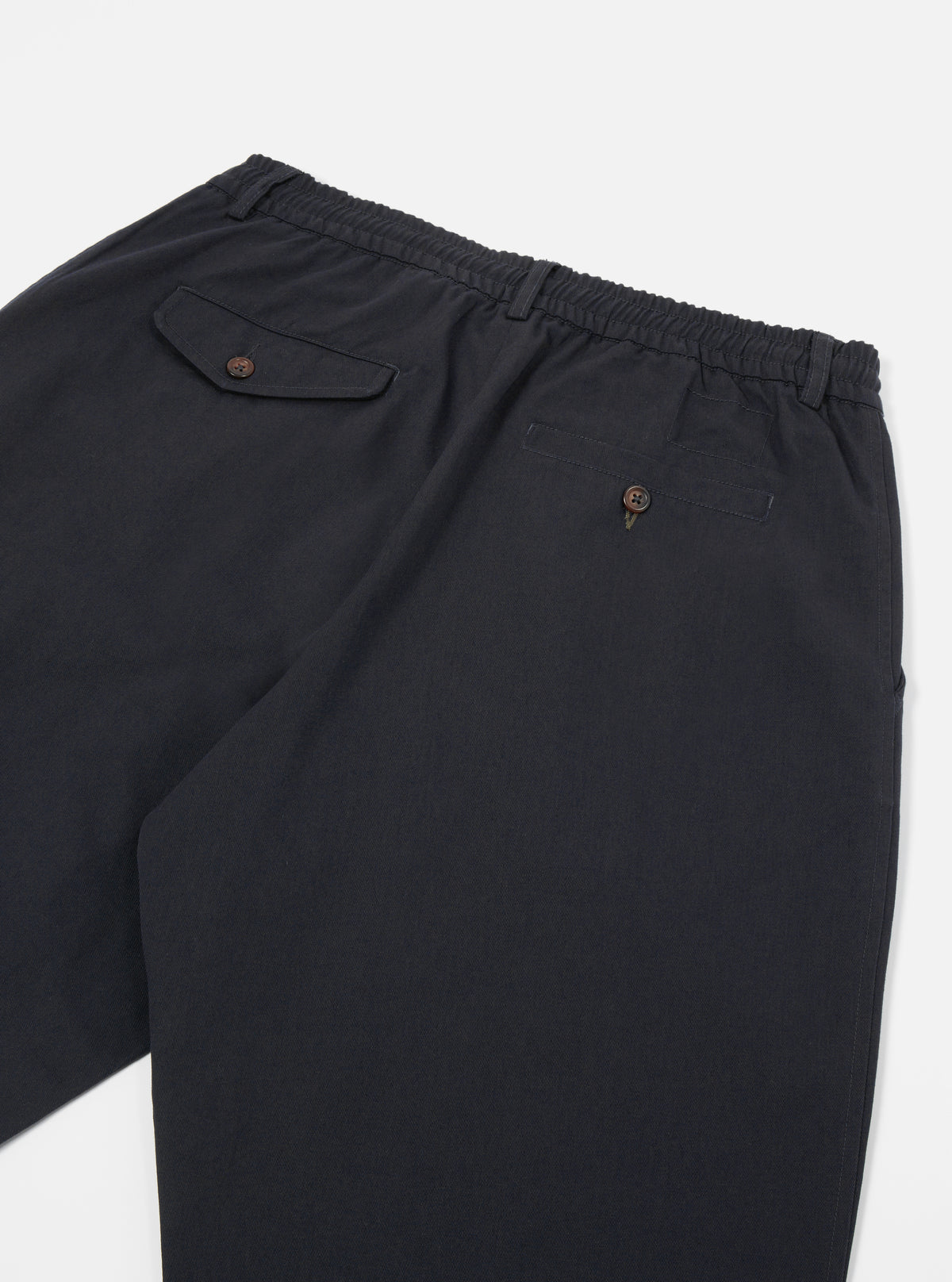Black Twill Pleated Track Pant
