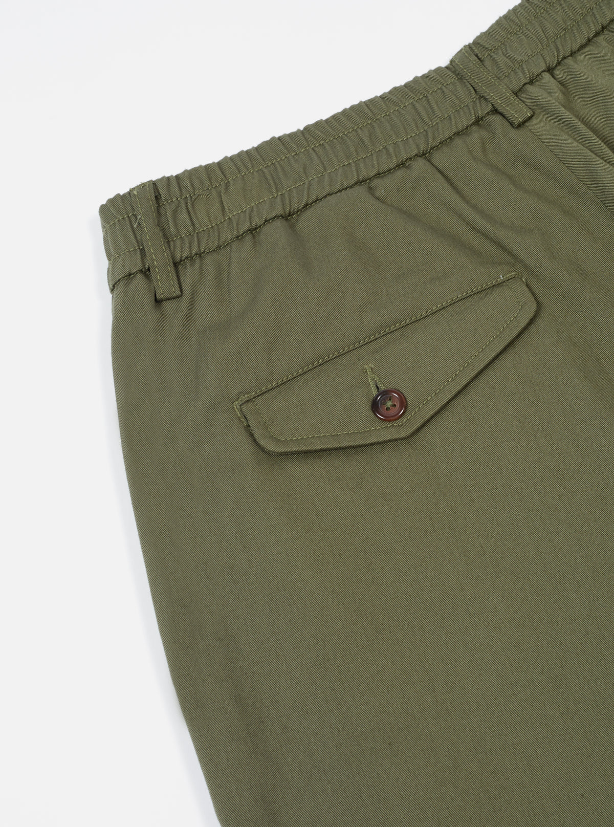 Light Olive Twill Pleated Track Pant