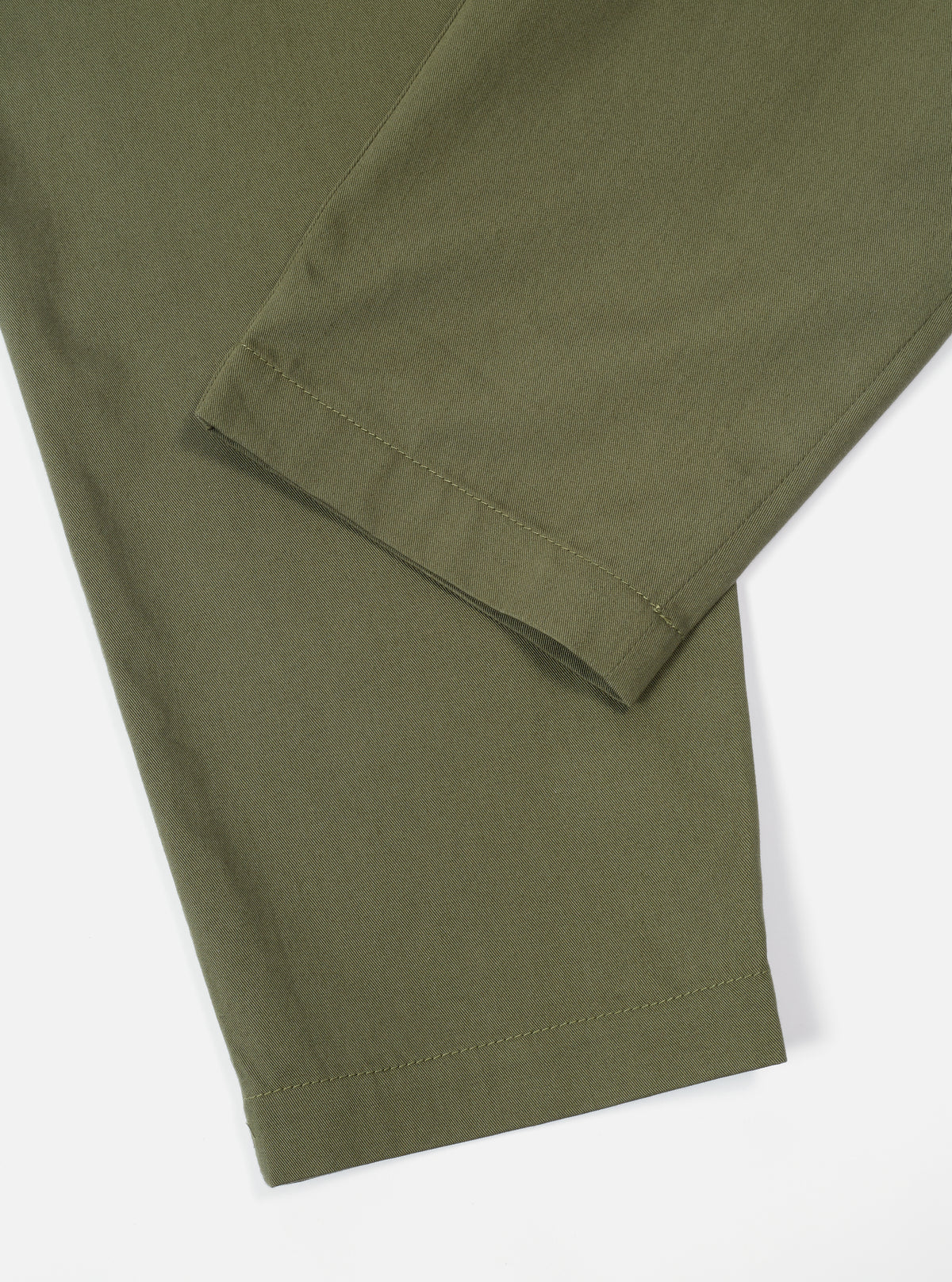 Light Olive Twill Pleated Track Pant