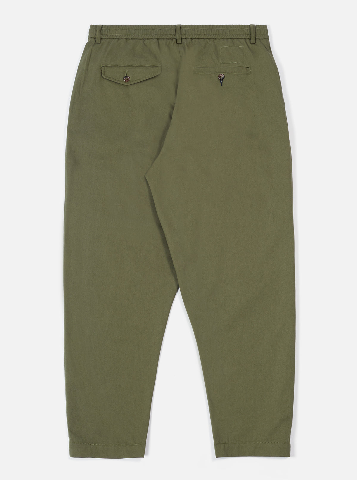 Light Olive Twill Pleated Track Pant