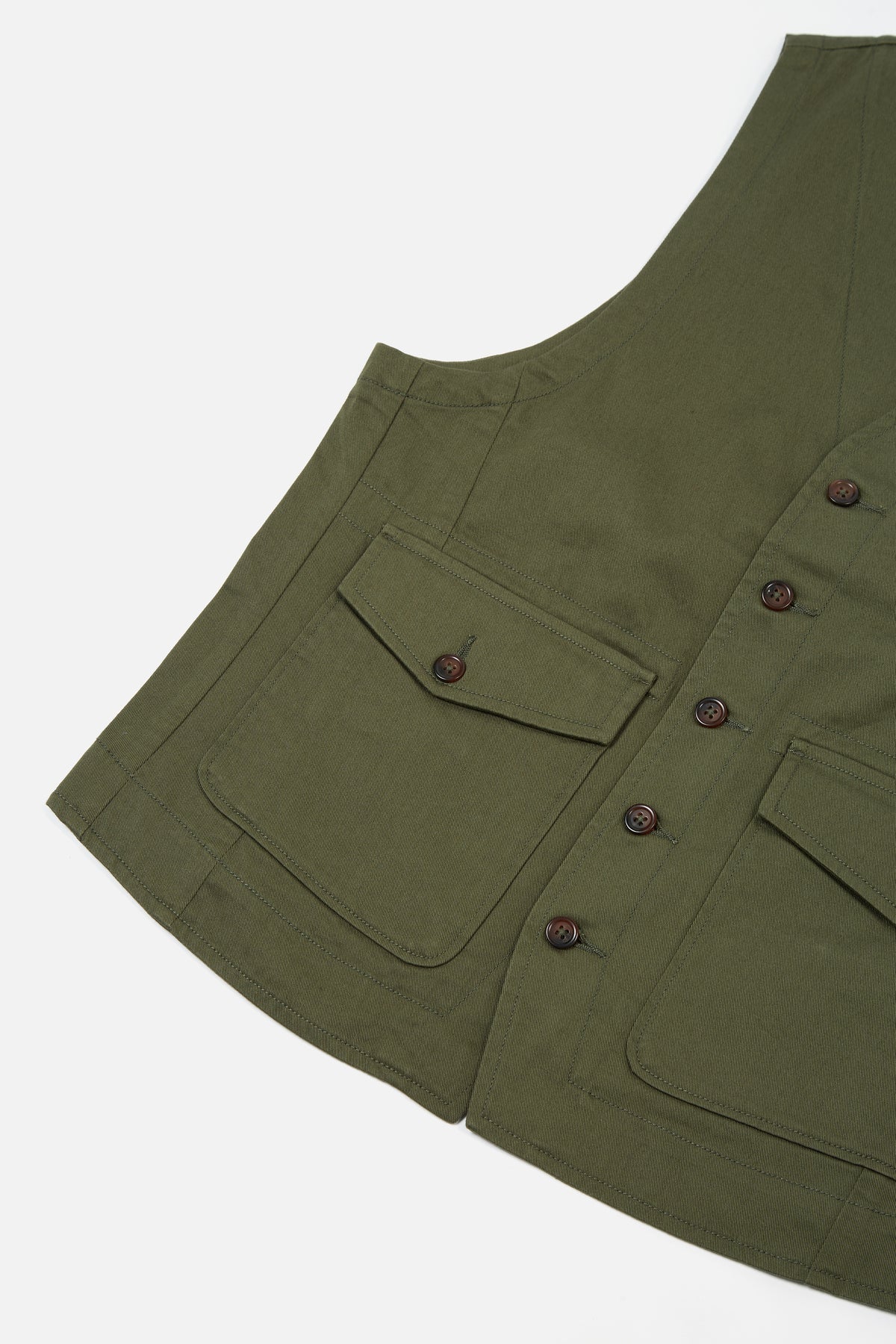 Light Olive Twill Field Waistcoat