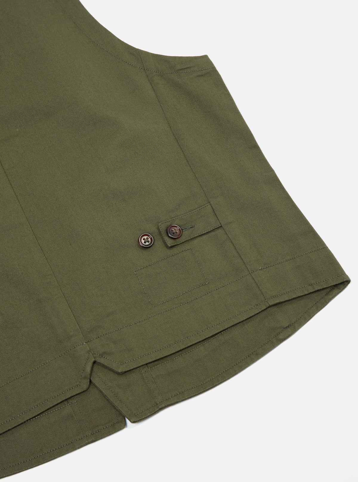 Light Olive Twill Field Waistcoat