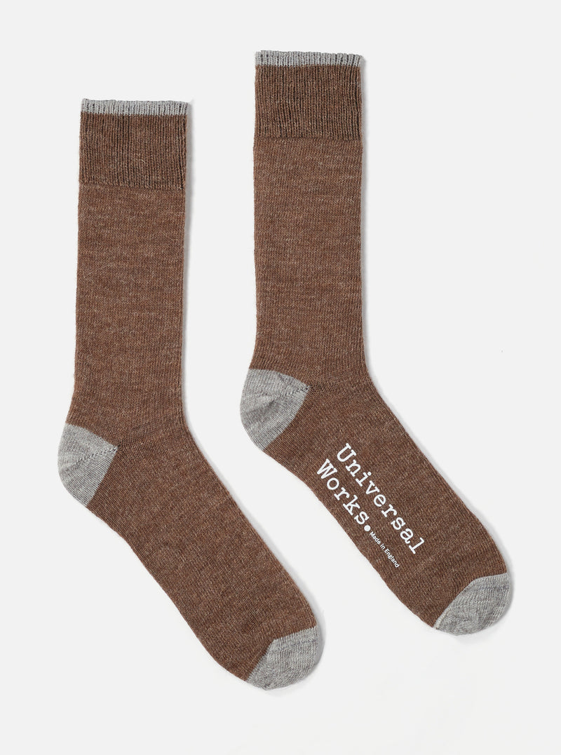 Brown Alpaca Wool Alpaca Sock