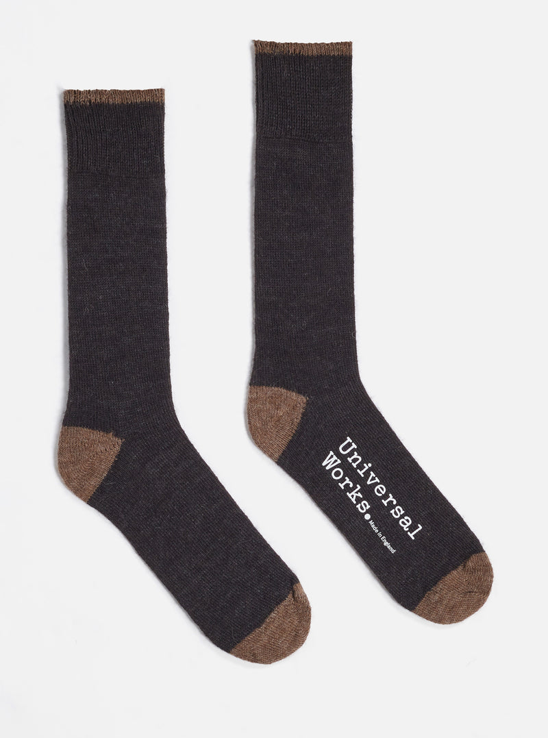 Charcoal Alpaca Wool Alpaca Sock