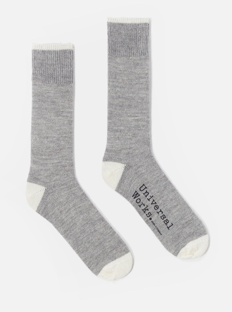 Grey Marl Alpaca Wool Alpaca Sock