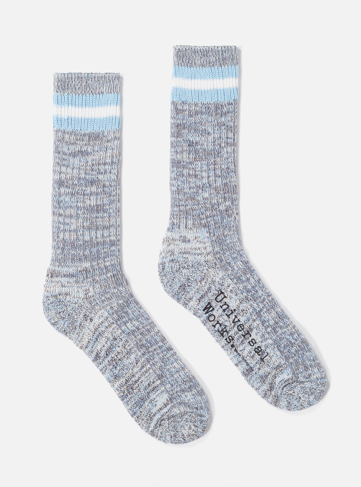 Cornish Blue Cotton Everyday Stripe Sock