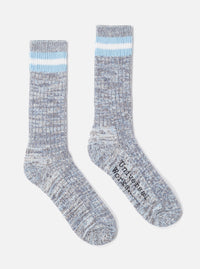 Cornish Blue Cotton Everyday Stripe Sock