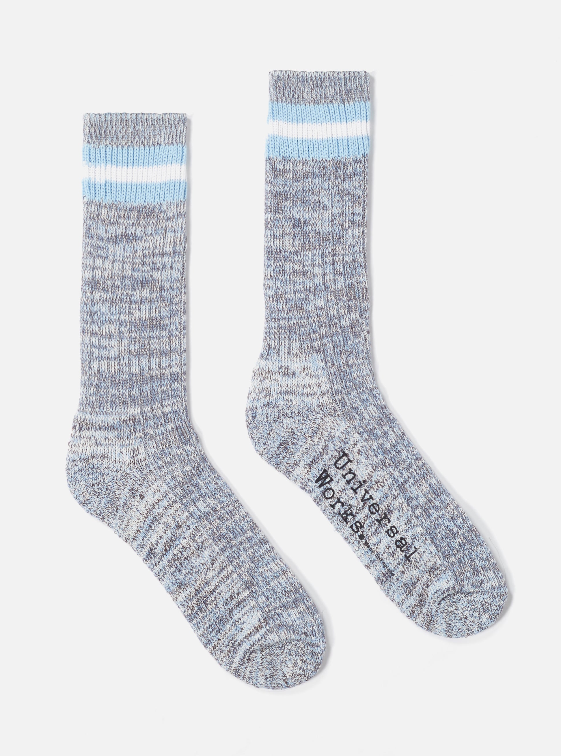 Cornish Blue Cotton Everyday Stripe Sock