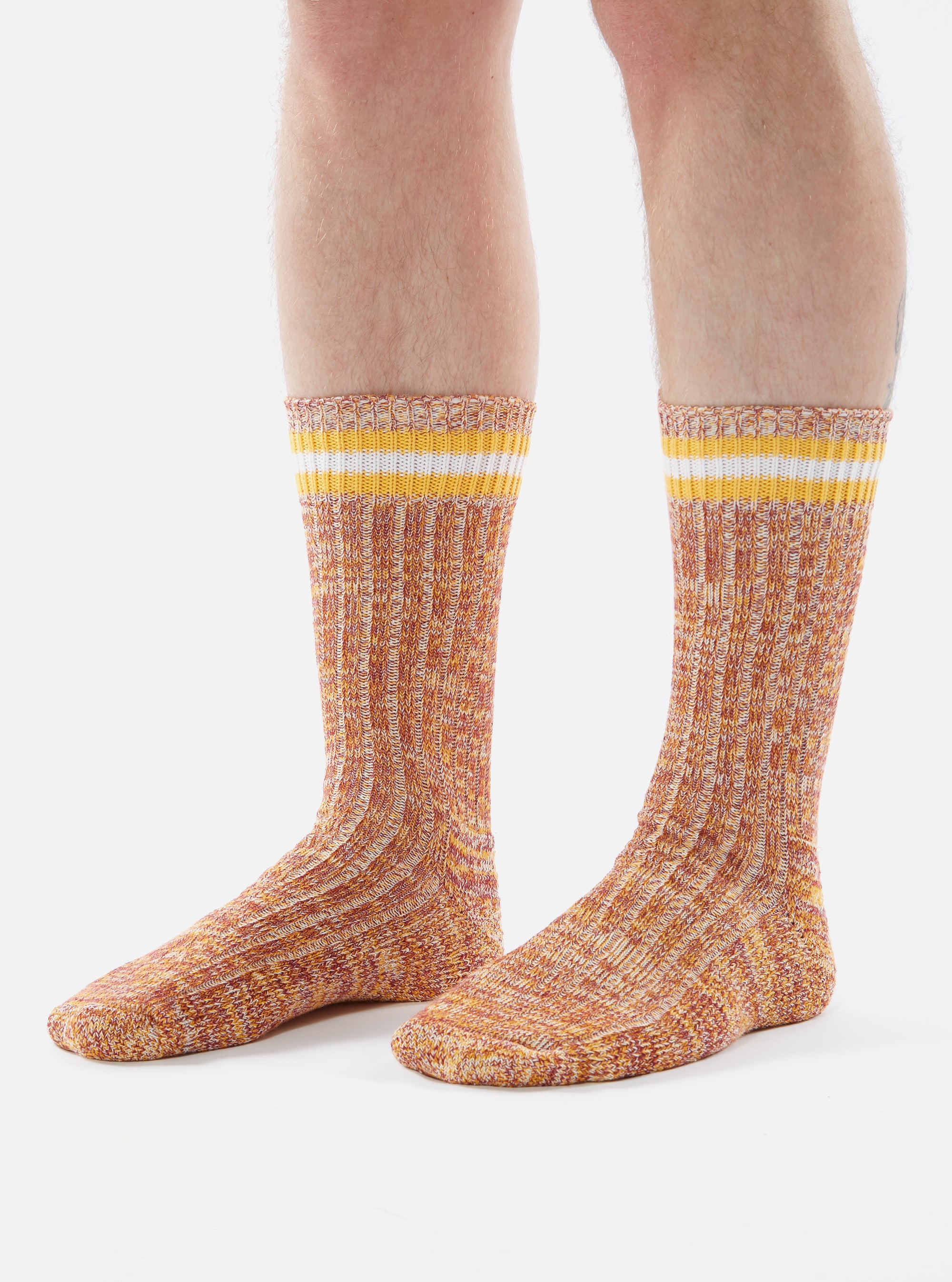 Yellow Cotton Everyday Stripe Sock