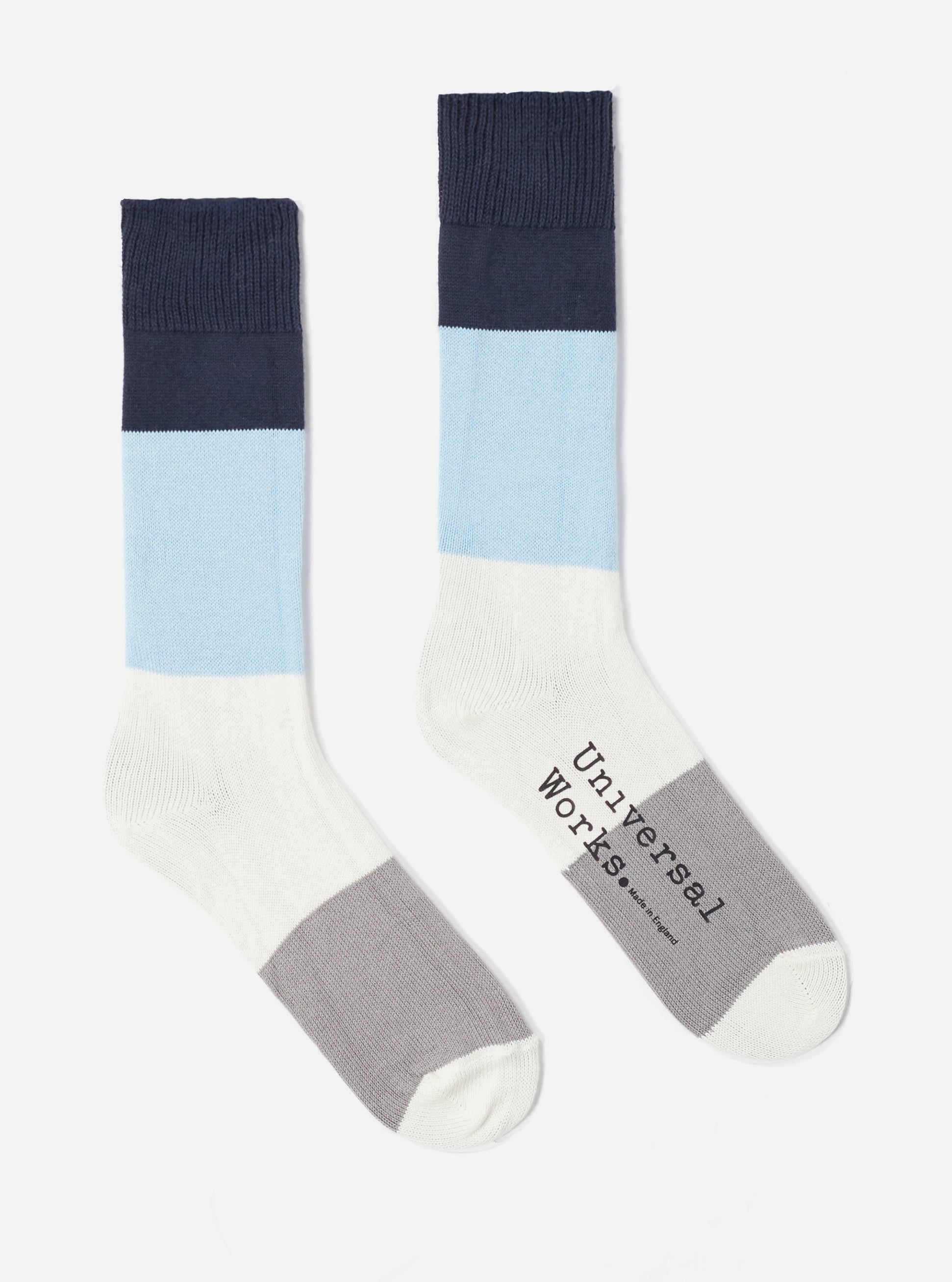 Navy/Sky Cotton Bold Stripe Sock