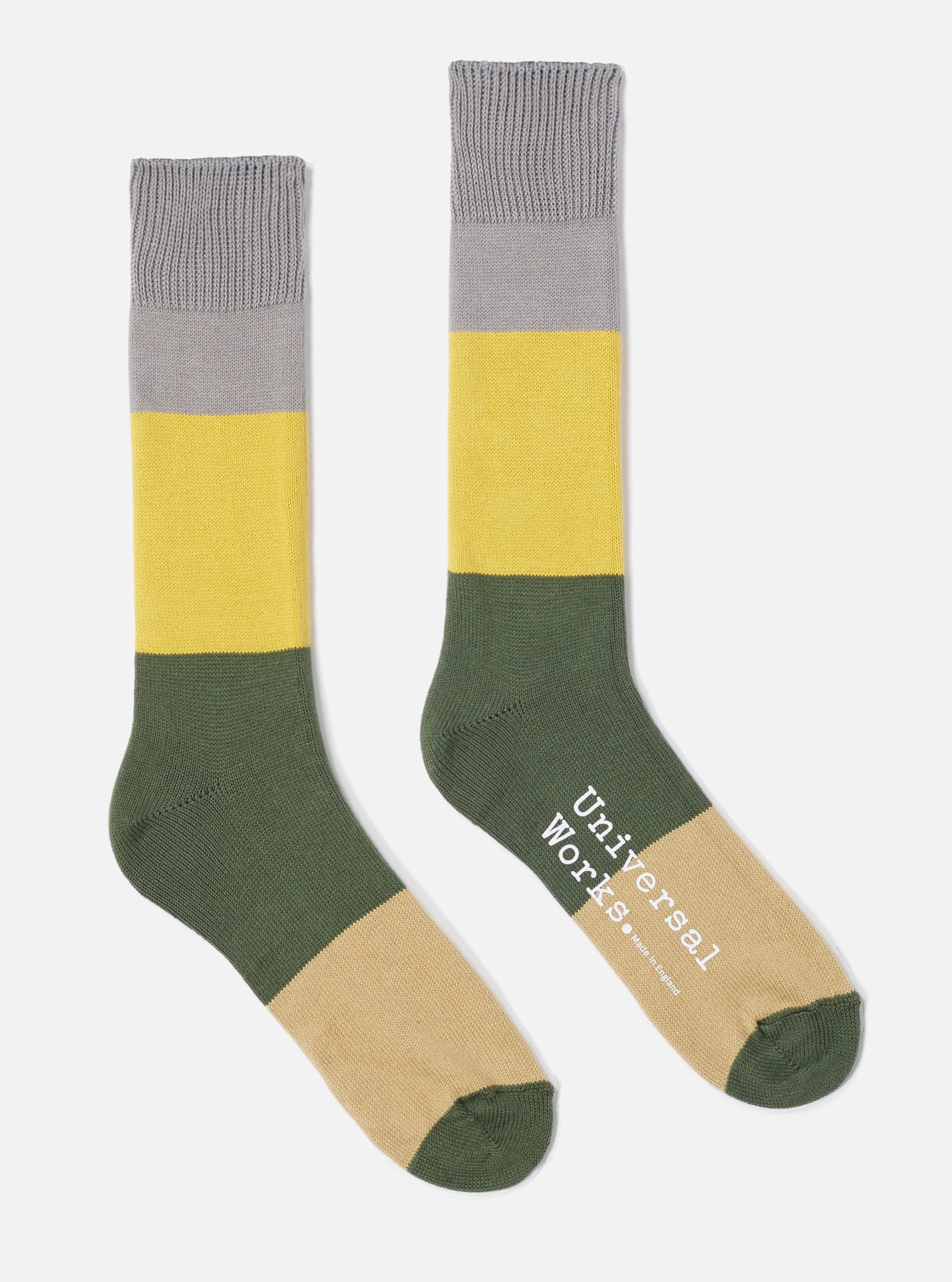 Grey/Gold Cotton Bold Stripe Sock