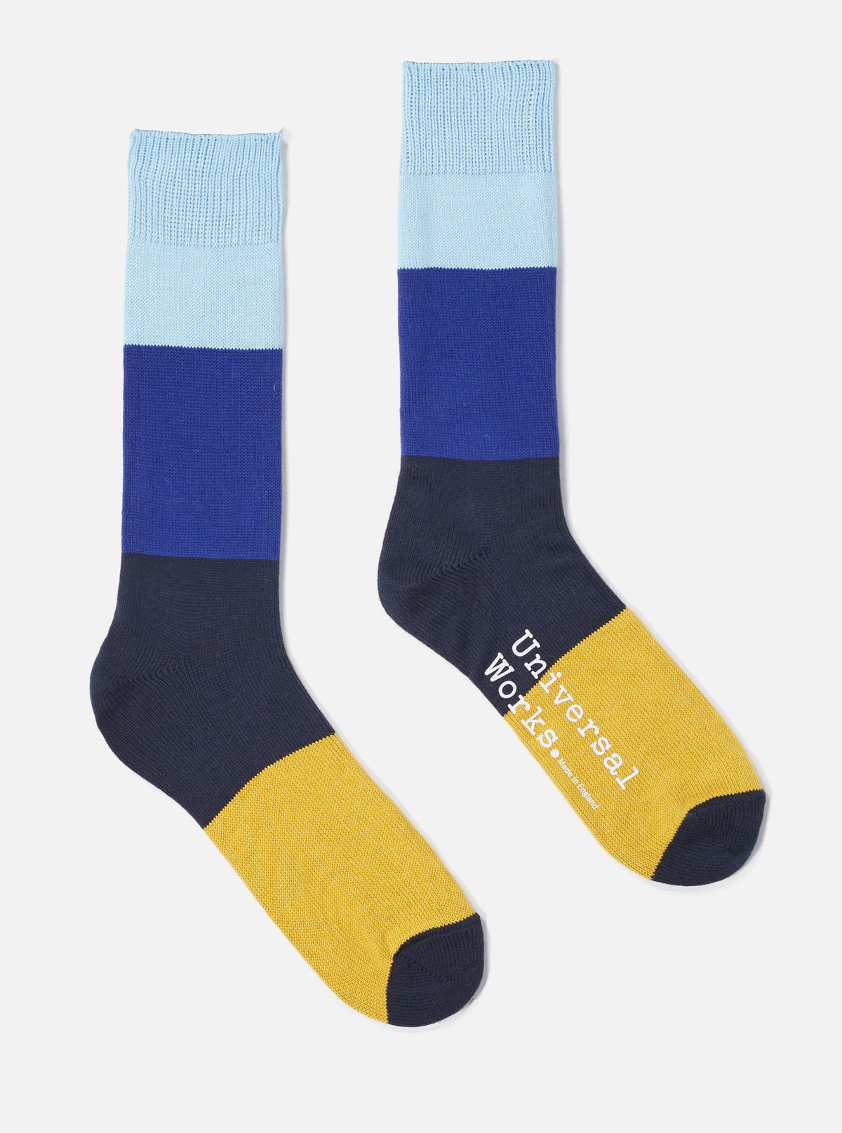 Sky/Indigo Cotton Bold Stripe Sock