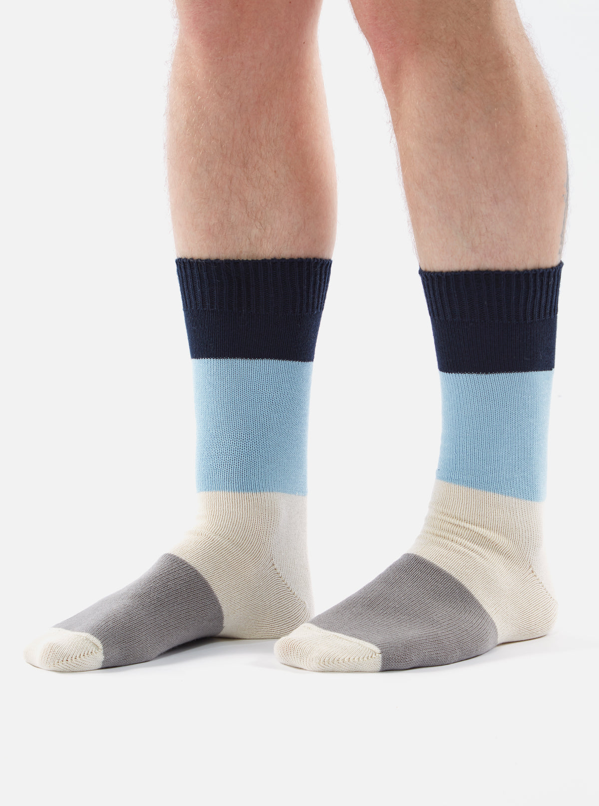 Navy/Sky Cotton Bold Stripe Sock
