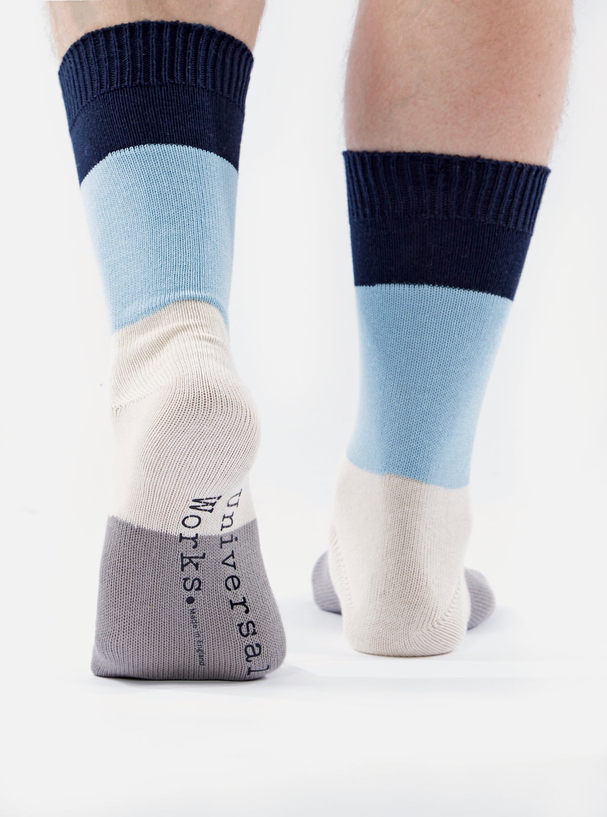 Navy/Sky Cotton Bold Stripe Sock
