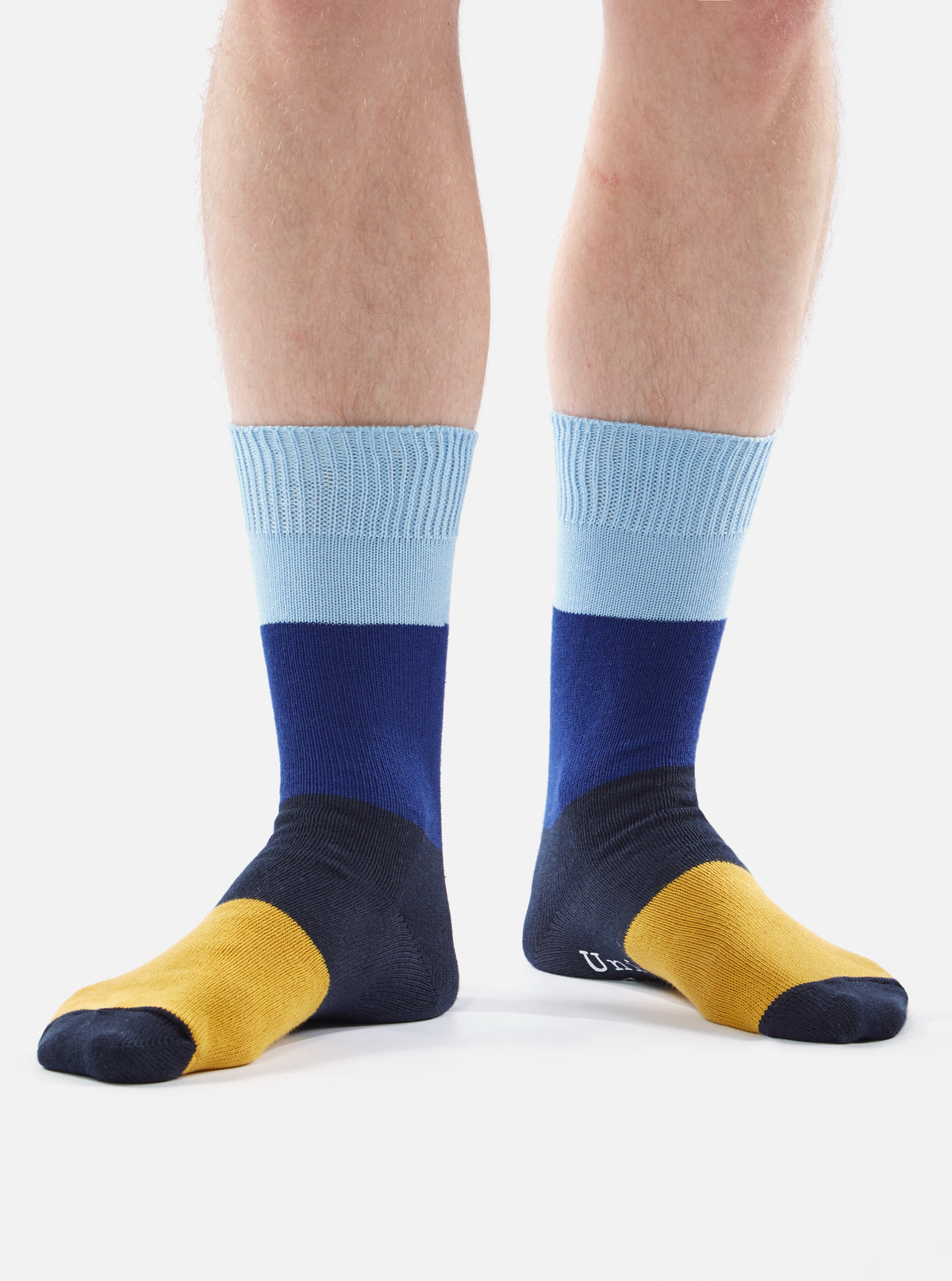 Sky/Indigo Cotton Bold Stripe Sock