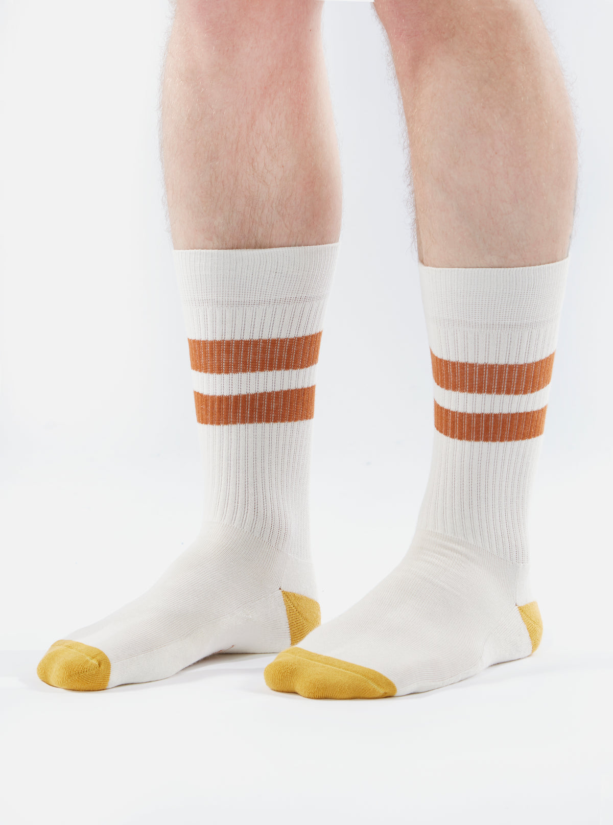 Ecru/Orange Cotton Rib Sport Sock