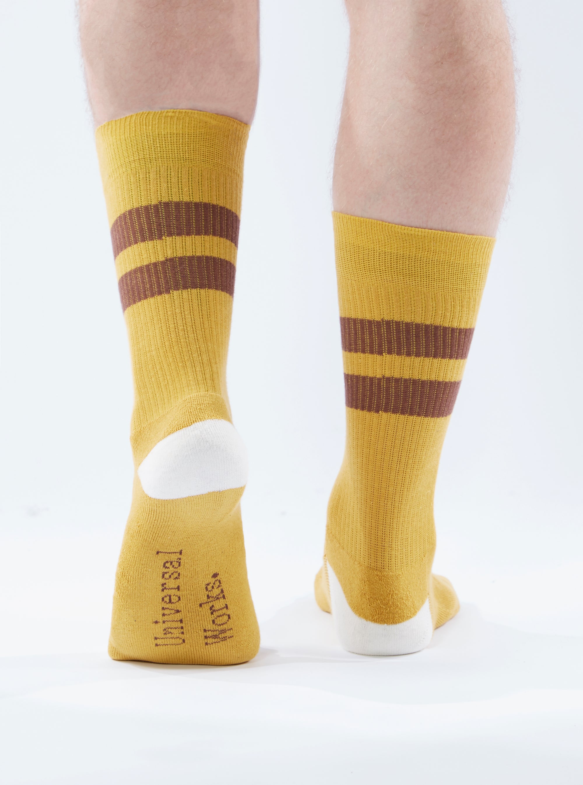 Yellow/Raisin Cotton Rib Sport Sock