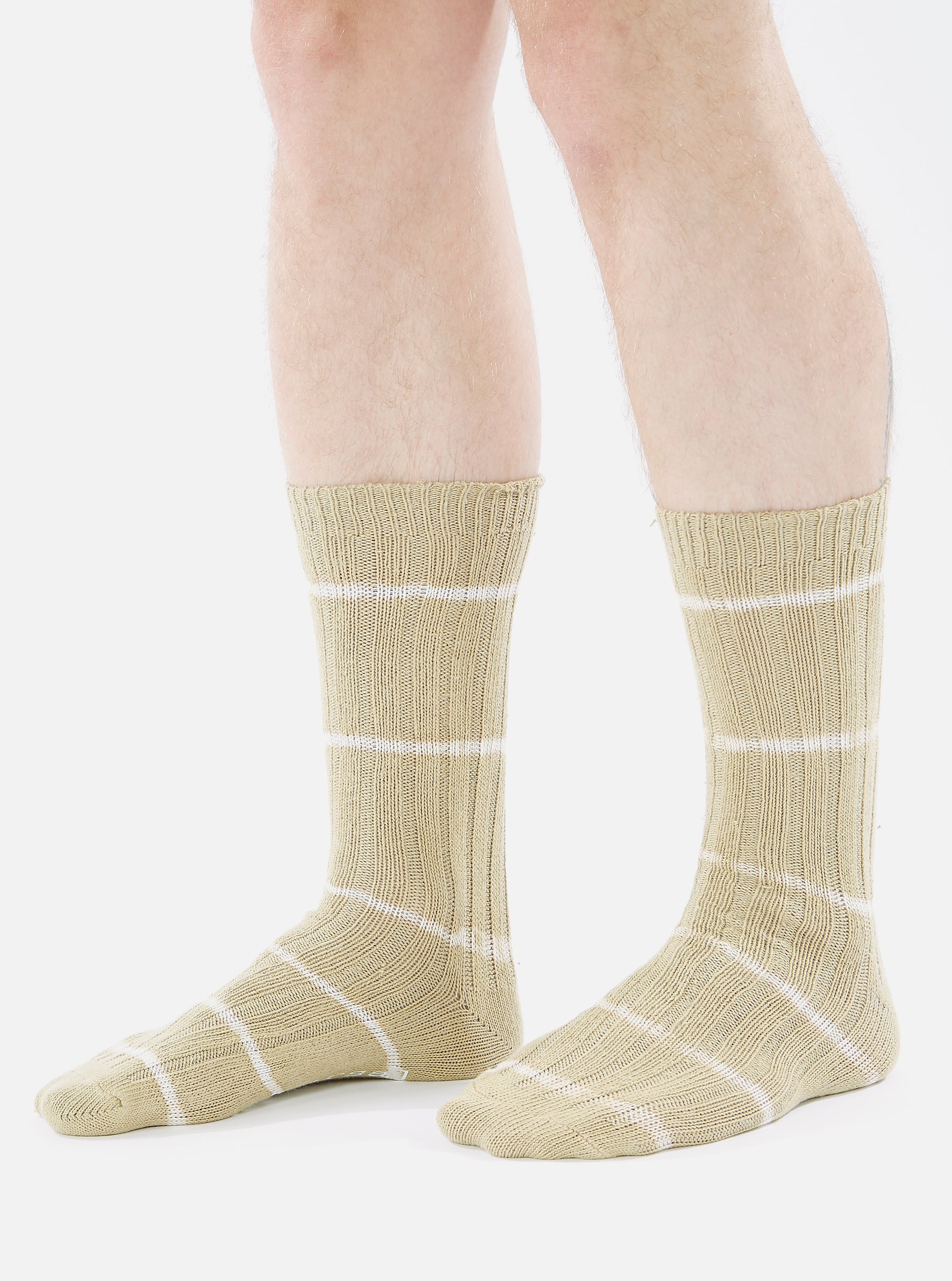 Dark Sand Tie Dye Knit Slub Sock