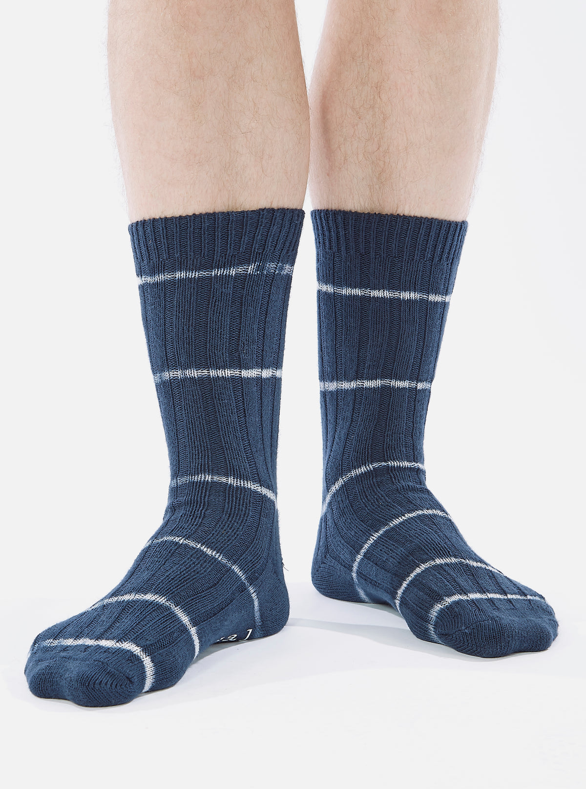 Navy Tie Dye Knit Slub Sock