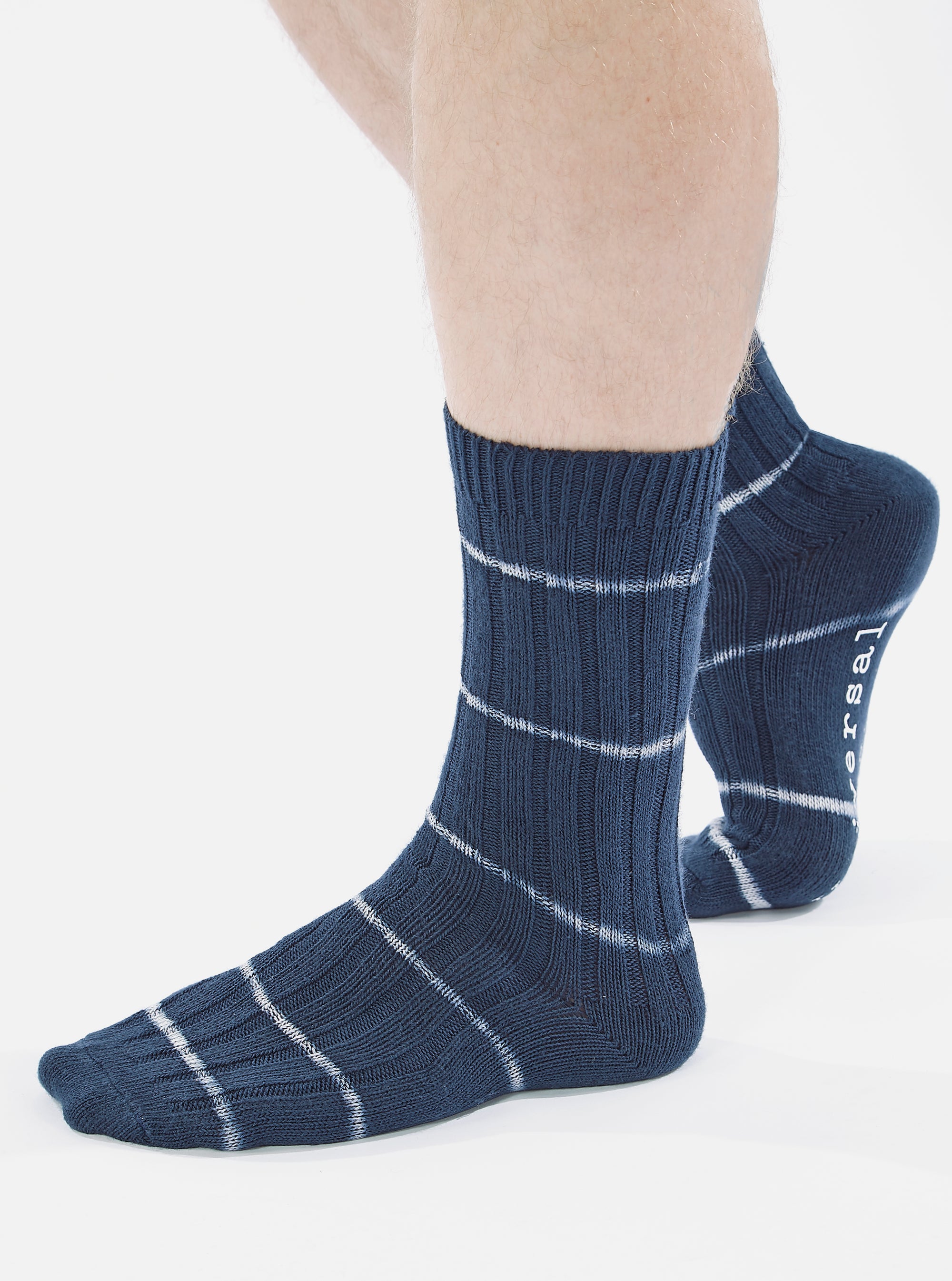 Navy Tie Dye Knit Slub Sock