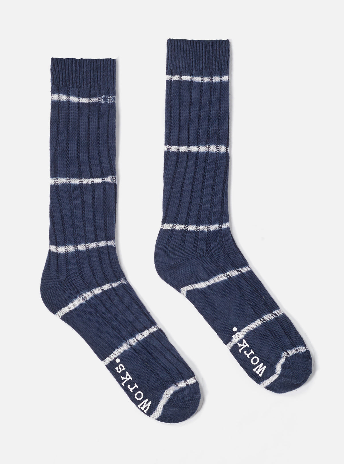 Navy Tie Dye Knit Slub Sock