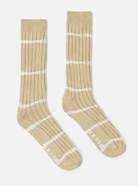 Dark Sand Tie Dye Knit Slub Sock