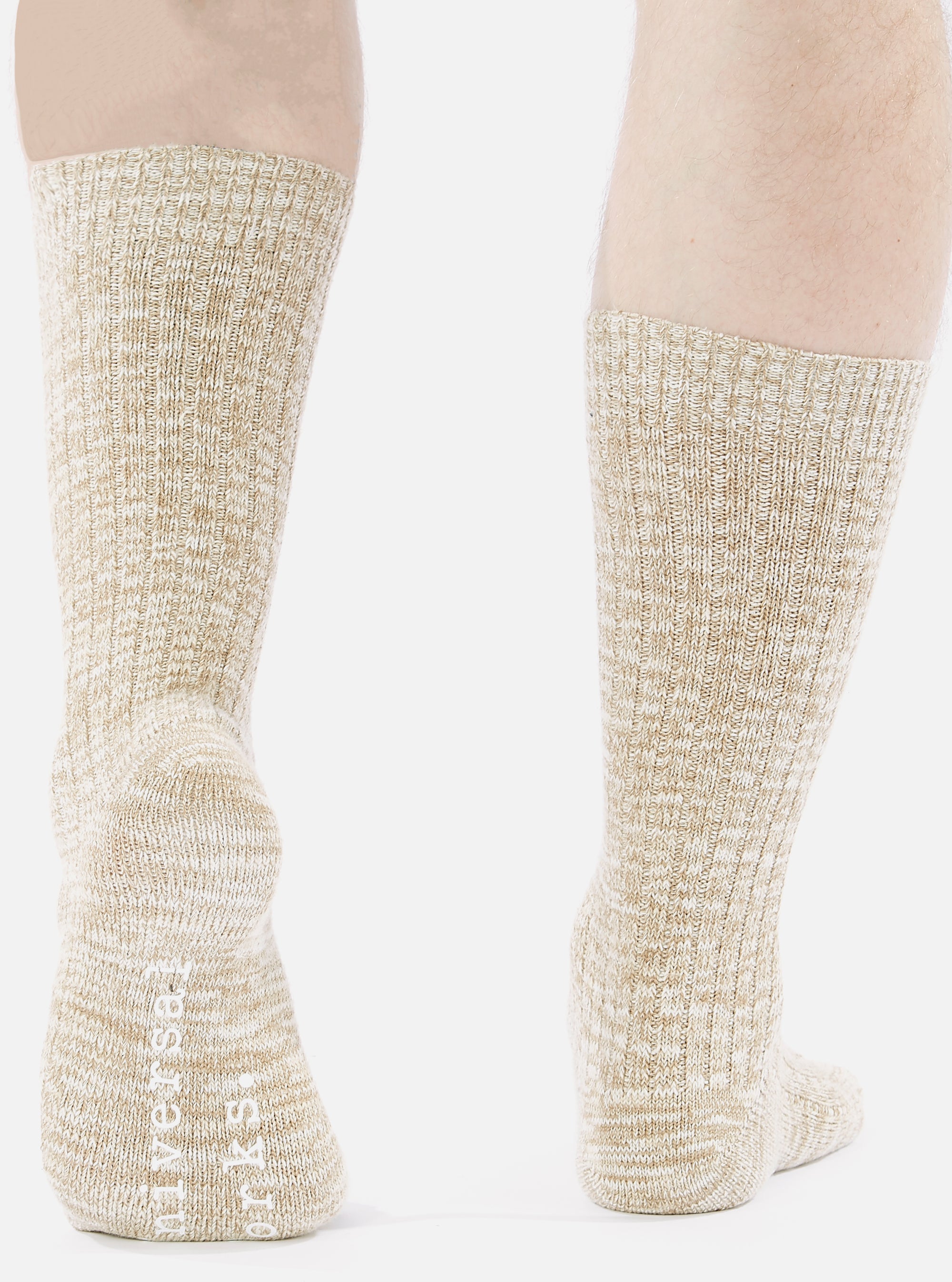 Dark Sand Slub Knit Slub Sock