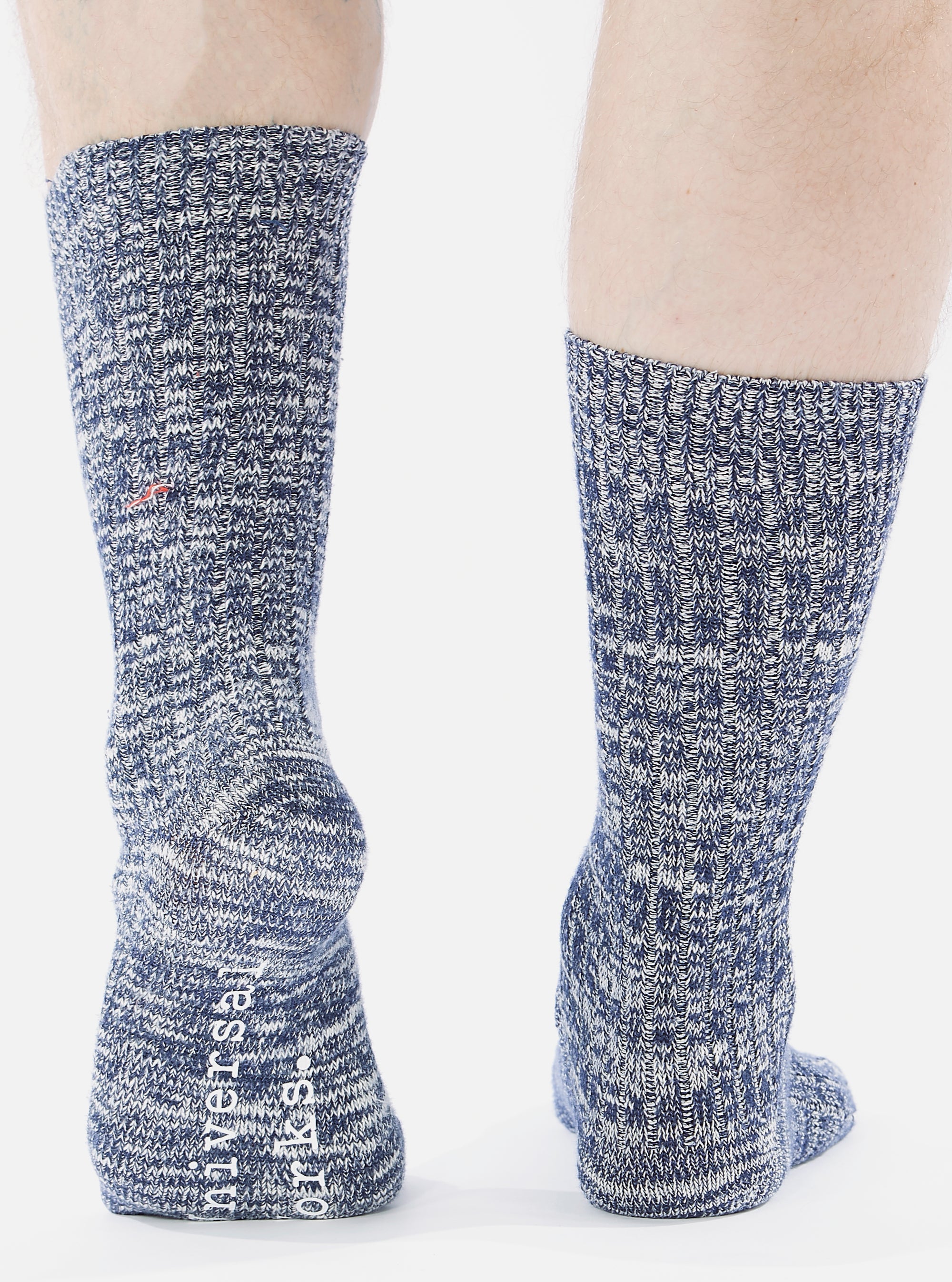 Navy Slub Knit Slub Sock