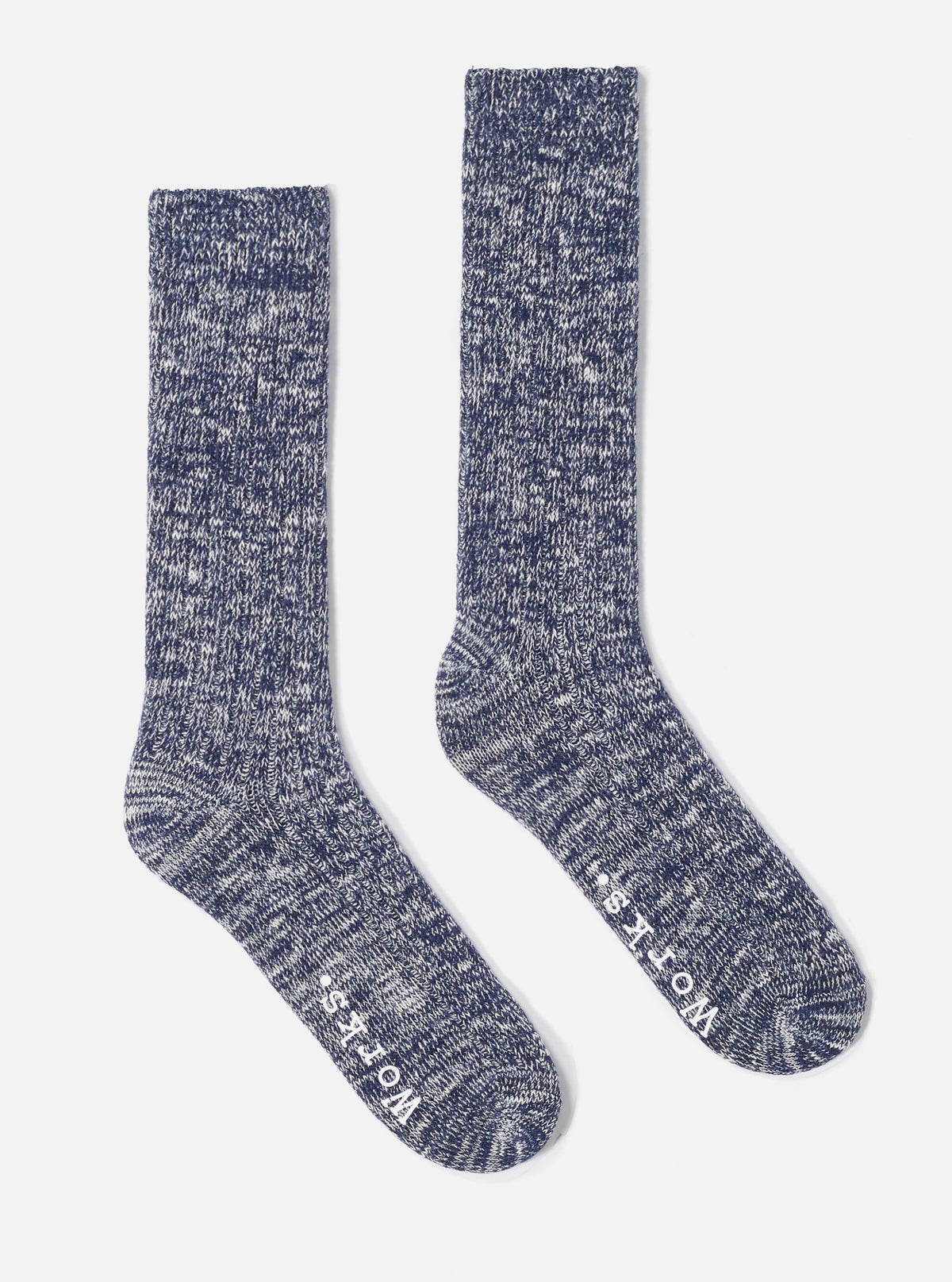 Navy Slub Knit Slub Sock
