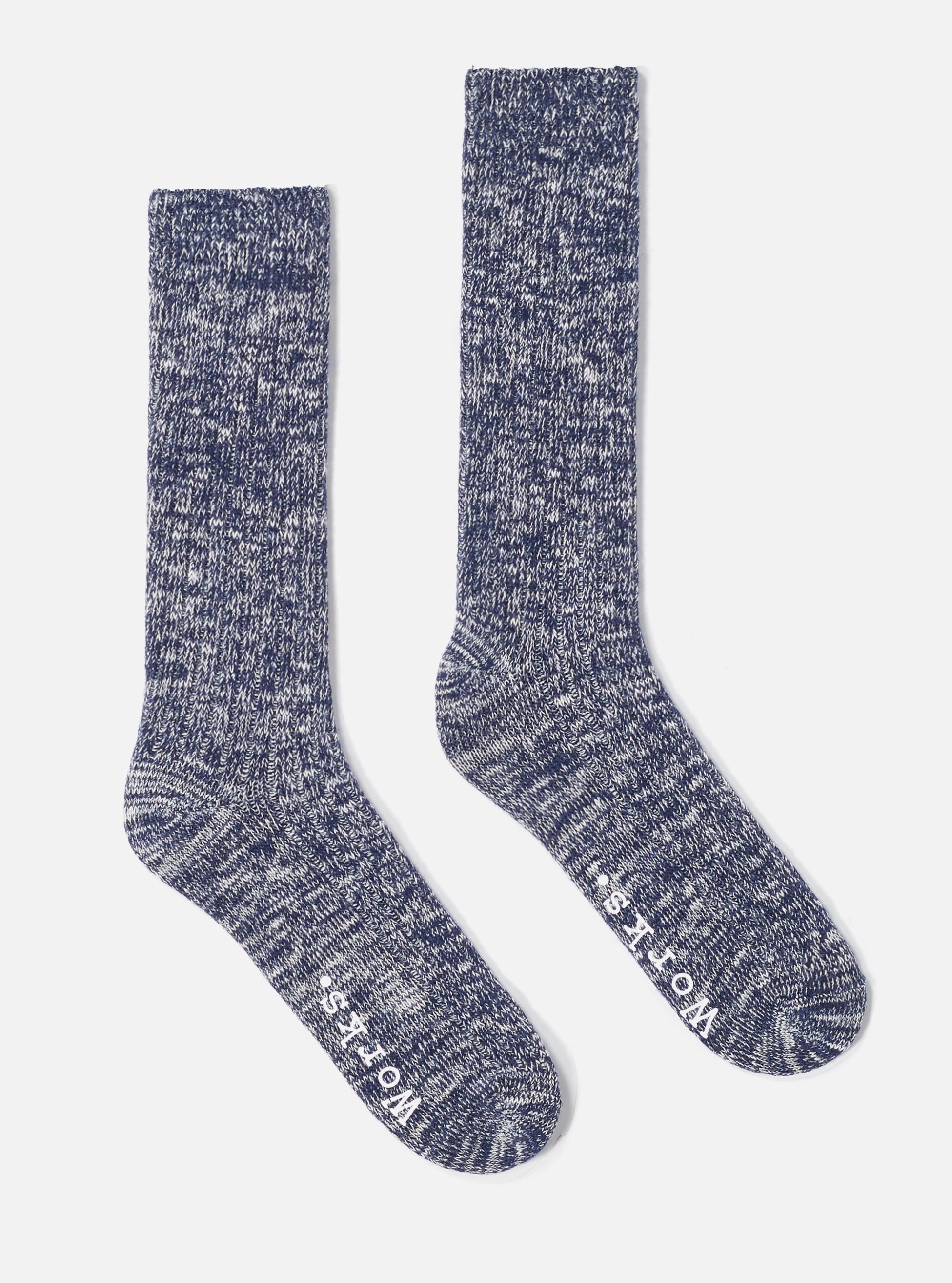 Navy Slub Knit Slub Sock