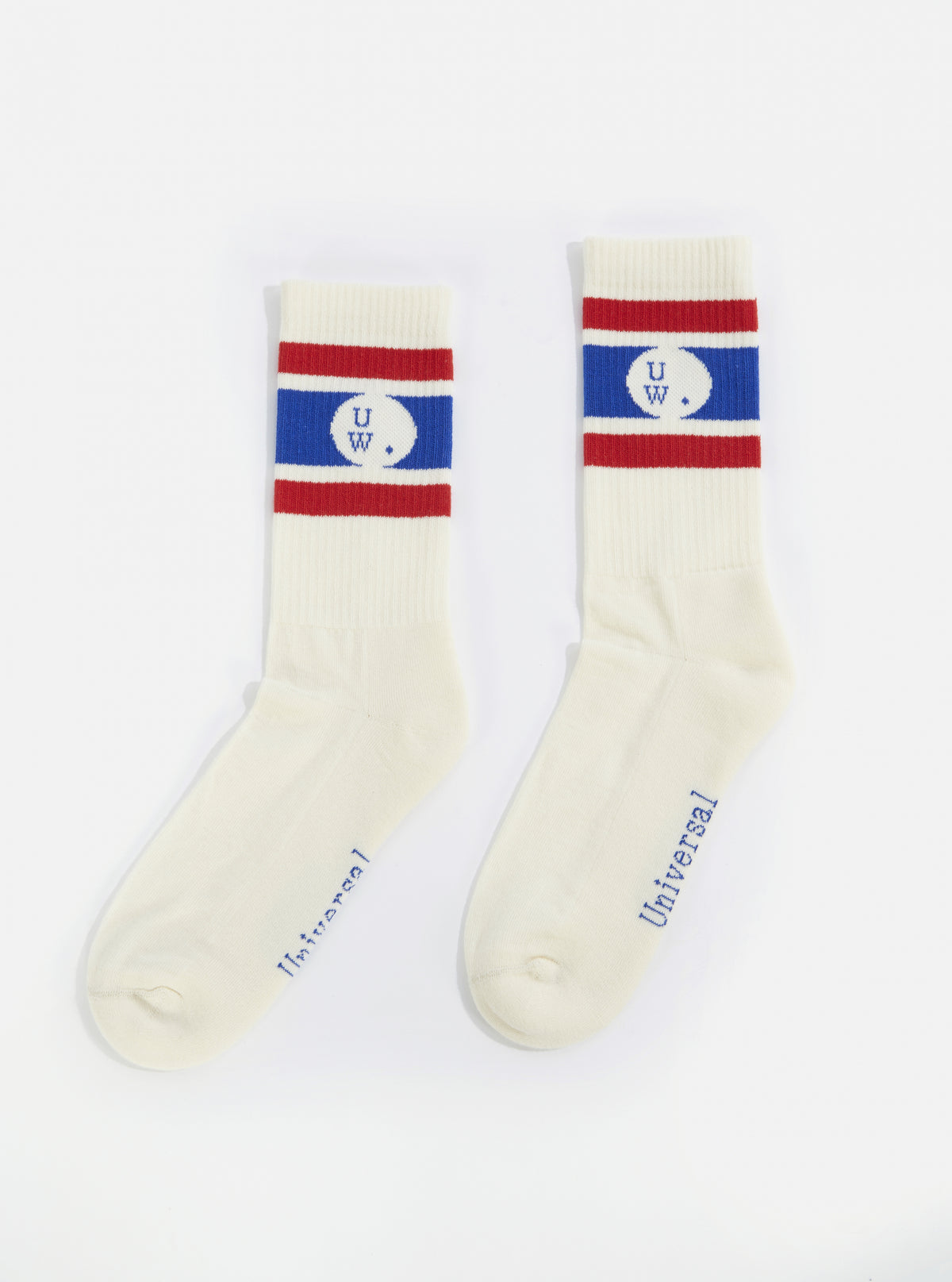 Ecru/Black Cotton 3 Pack Sport Sock