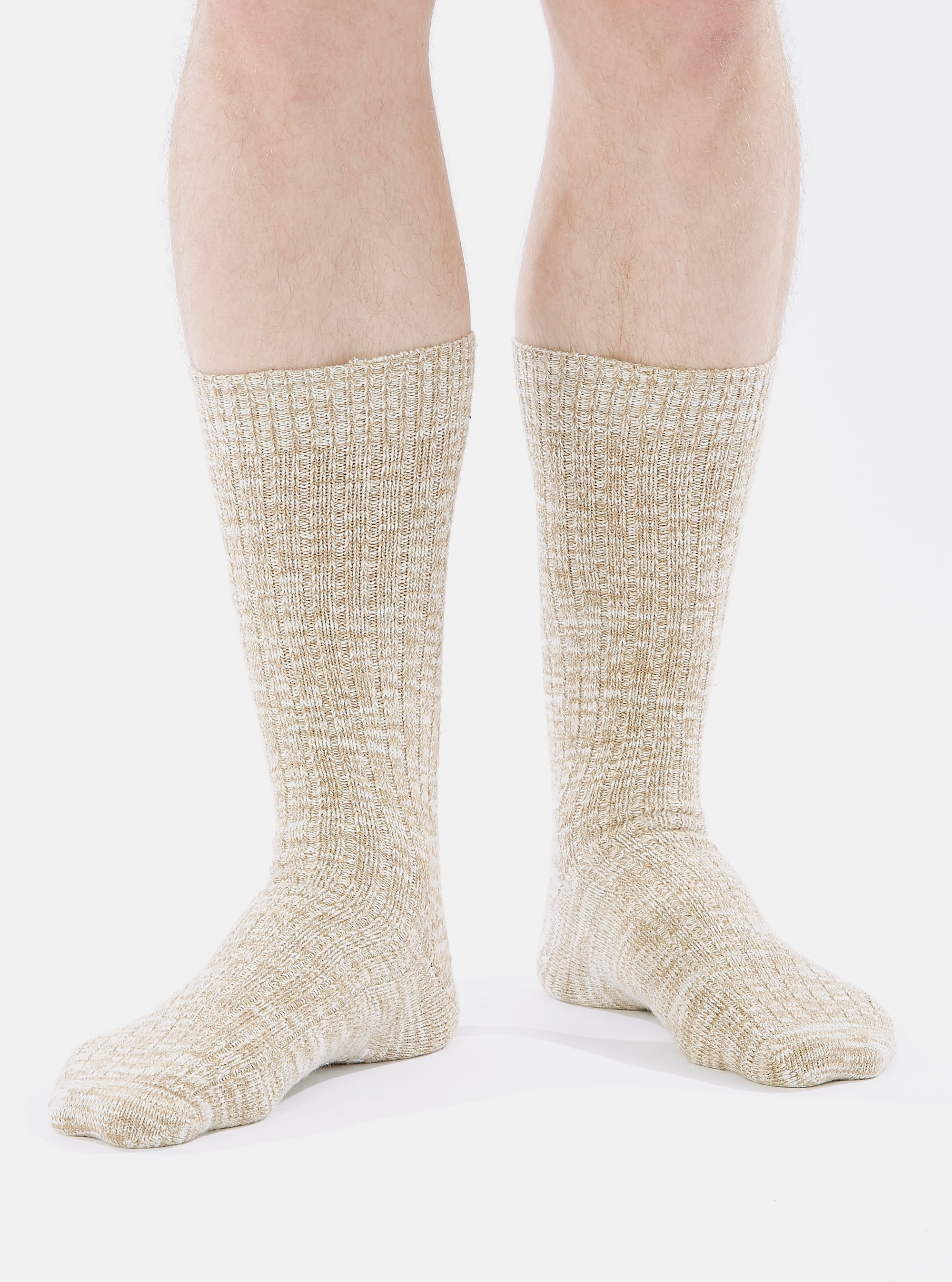Dark Sand Slub Knit Slub Sock