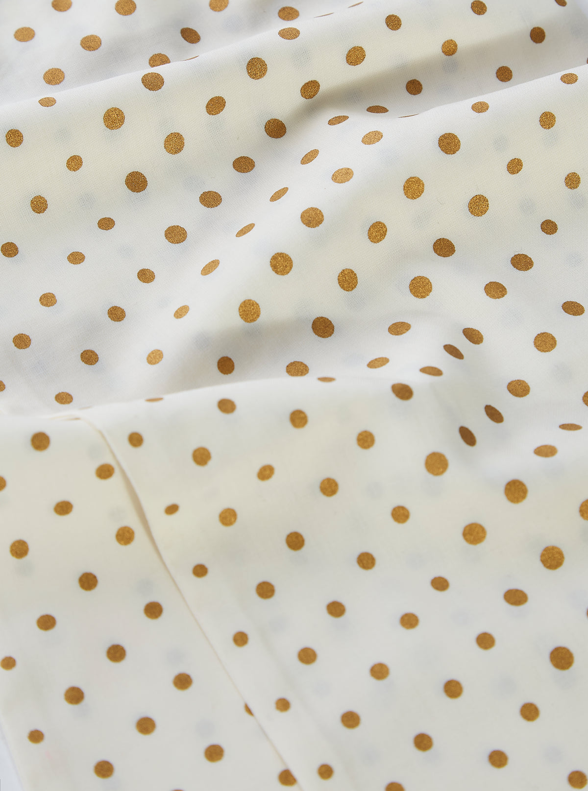 Ecru/Gold Dot Print Short Scarf
