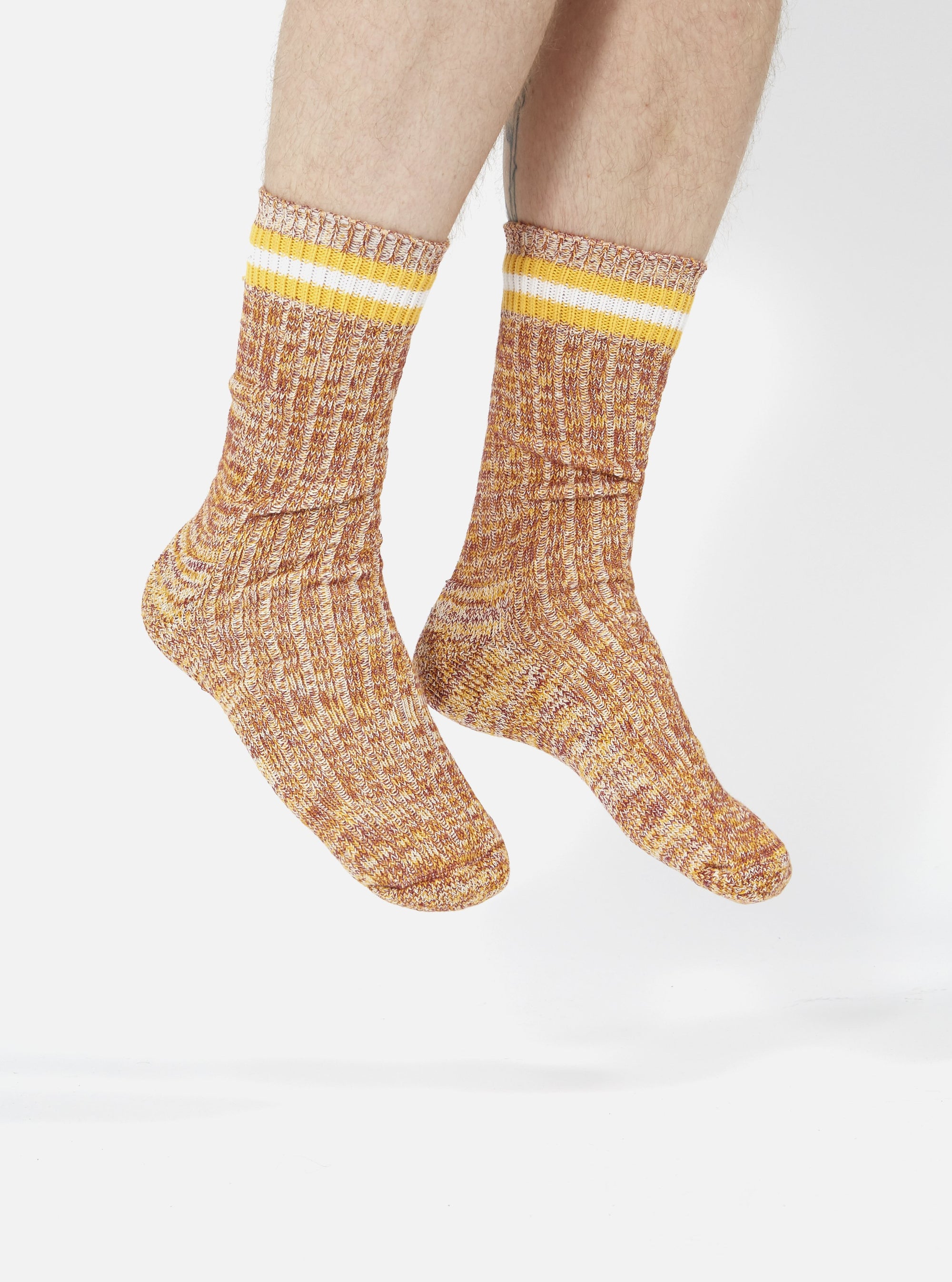 Yellow Cotton Everyday Stripe Sock