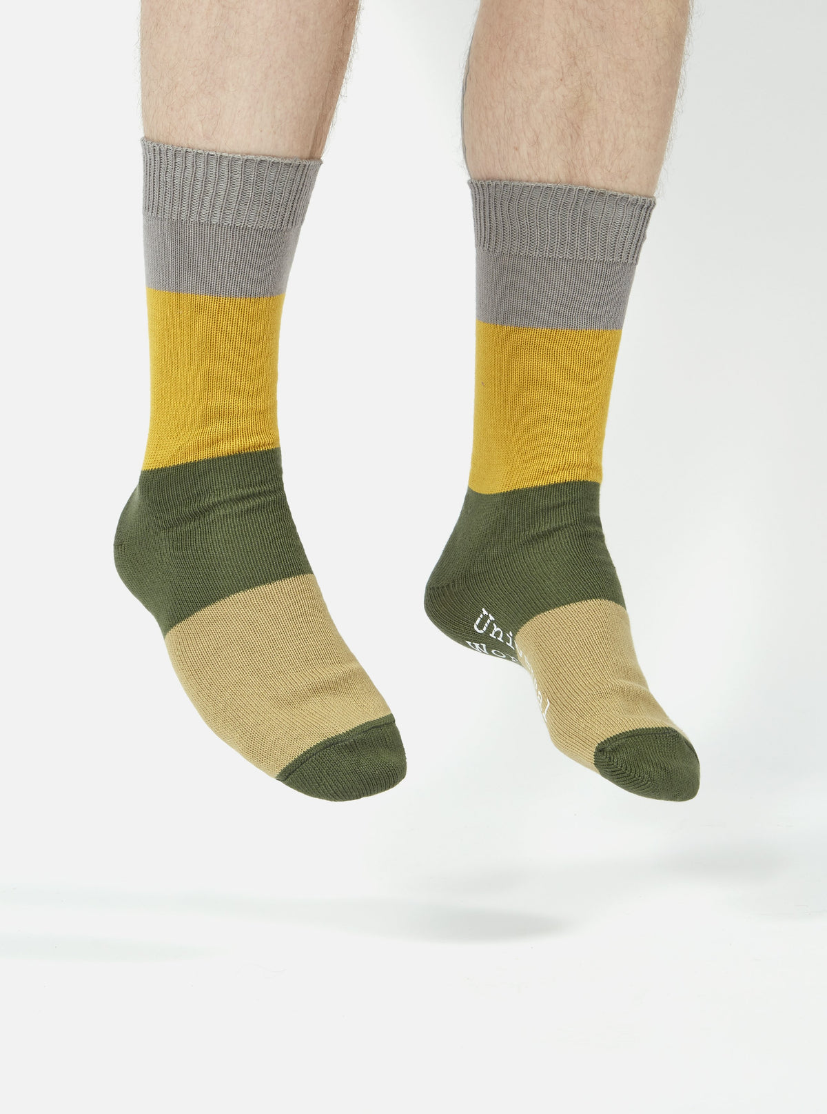 Grey/Gold Cotton Bold Stripe Sock