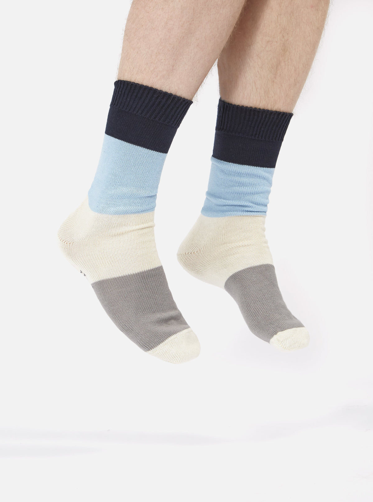 Navy/Sky Cotton Bold Stripe Sock