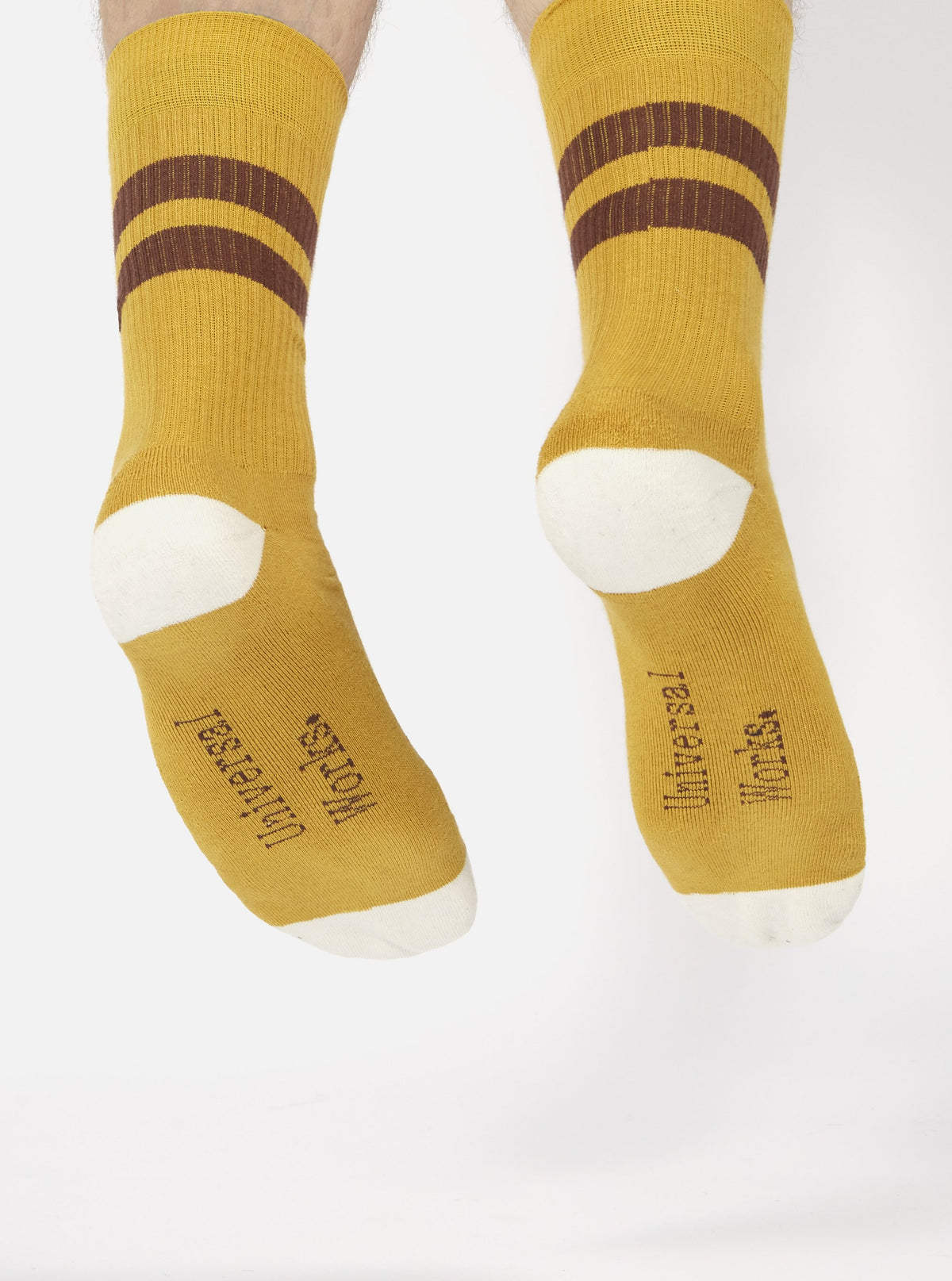 Yellow/Raisin Cotton Rib Sport Sock