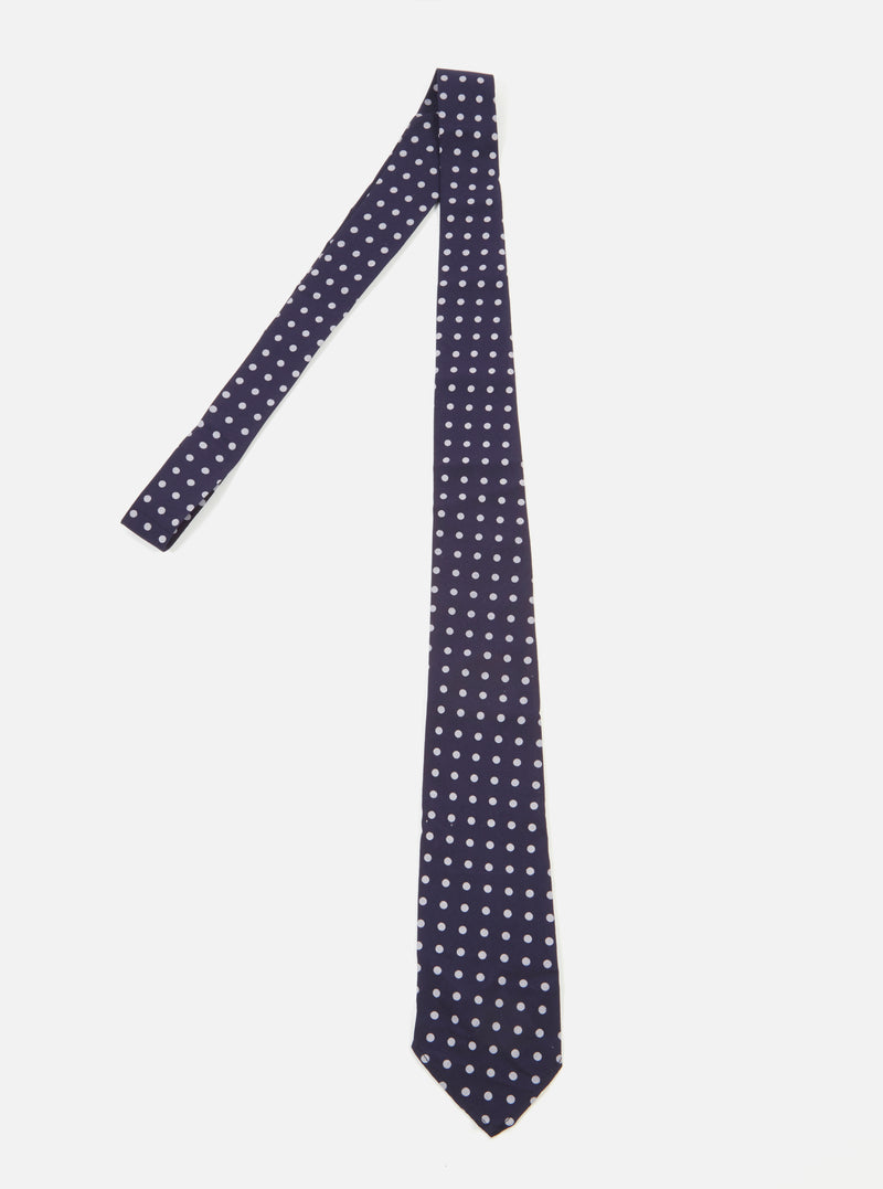 Navy Dot Print Tie