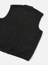 Black Wool Fleece Zip Waistcoat